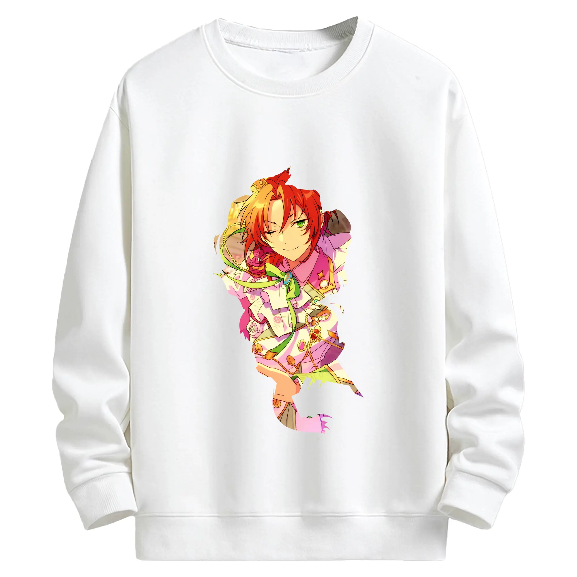 あんさん ぶる グッズ Knights 月永レオ - キッズ クルーネックスウェットシャツ ・ フロントプリント ・ 綿80％ ポリエステル20％ ・ 快適 通学 スポーツ 日常使い お散歩用