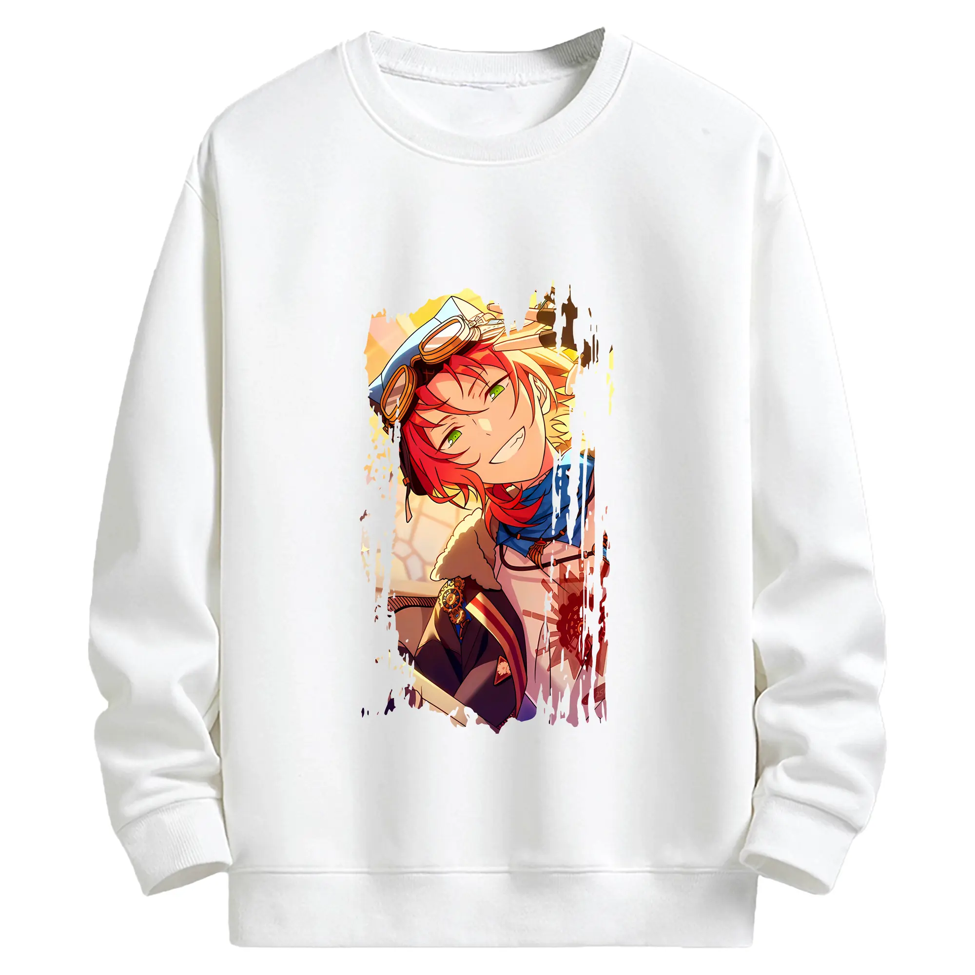 あんさん ぶる グッズ Knights 月永レオ - キッズ クルーネックスウェットシャツ ・ フロントプリント ・ 綿80％ ポリエステル20％ ・ 快適 通学 スポーツ 日常使い お散歩用