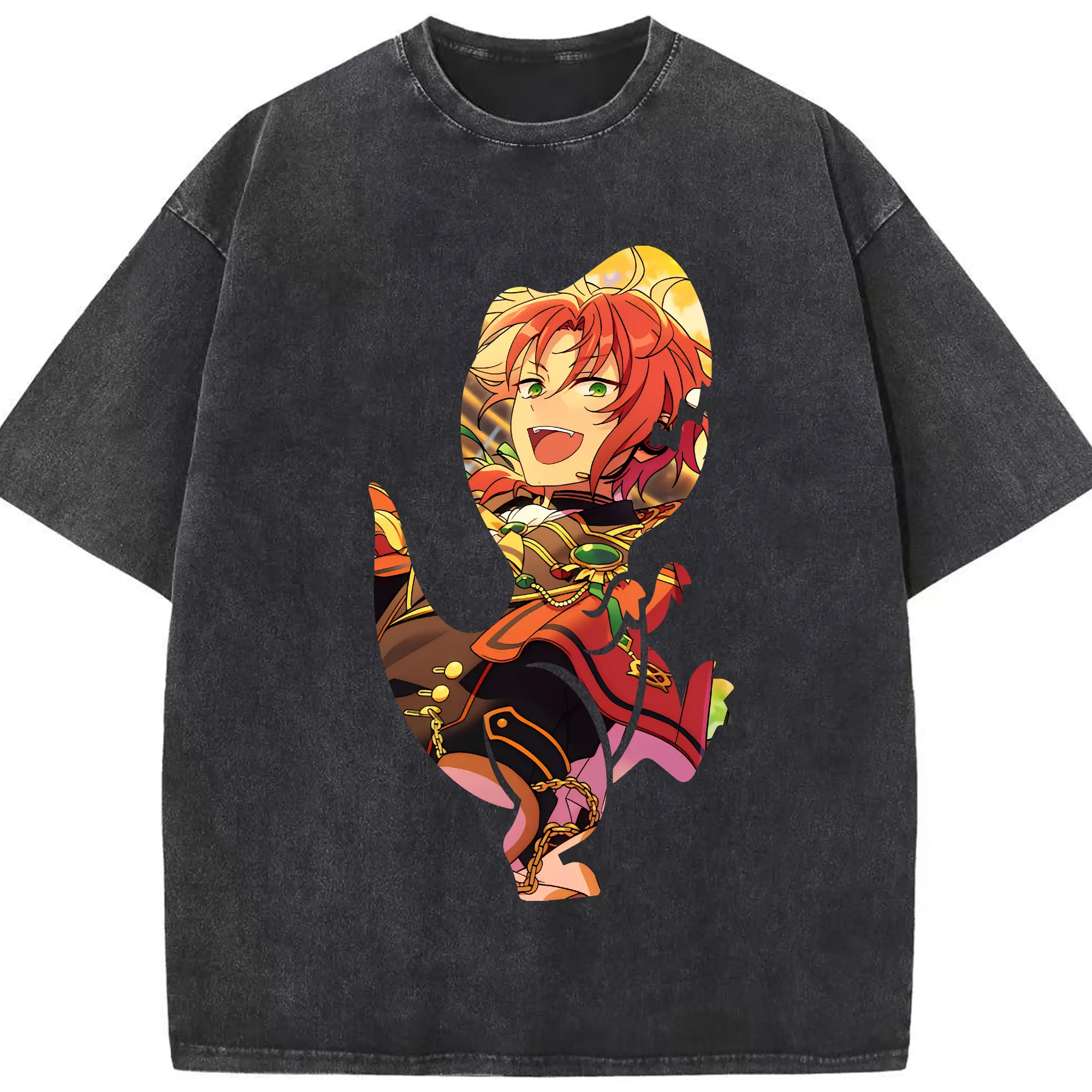 あんさん ぶる グッズ Knights 月永レオ - 綿100％ ヴィンテージ風 半袖Tシャツ ・ フロントプリント ・ 柔らか肌触り ・ 通気性 快適 ・ スポーツ カジュアル 外出用