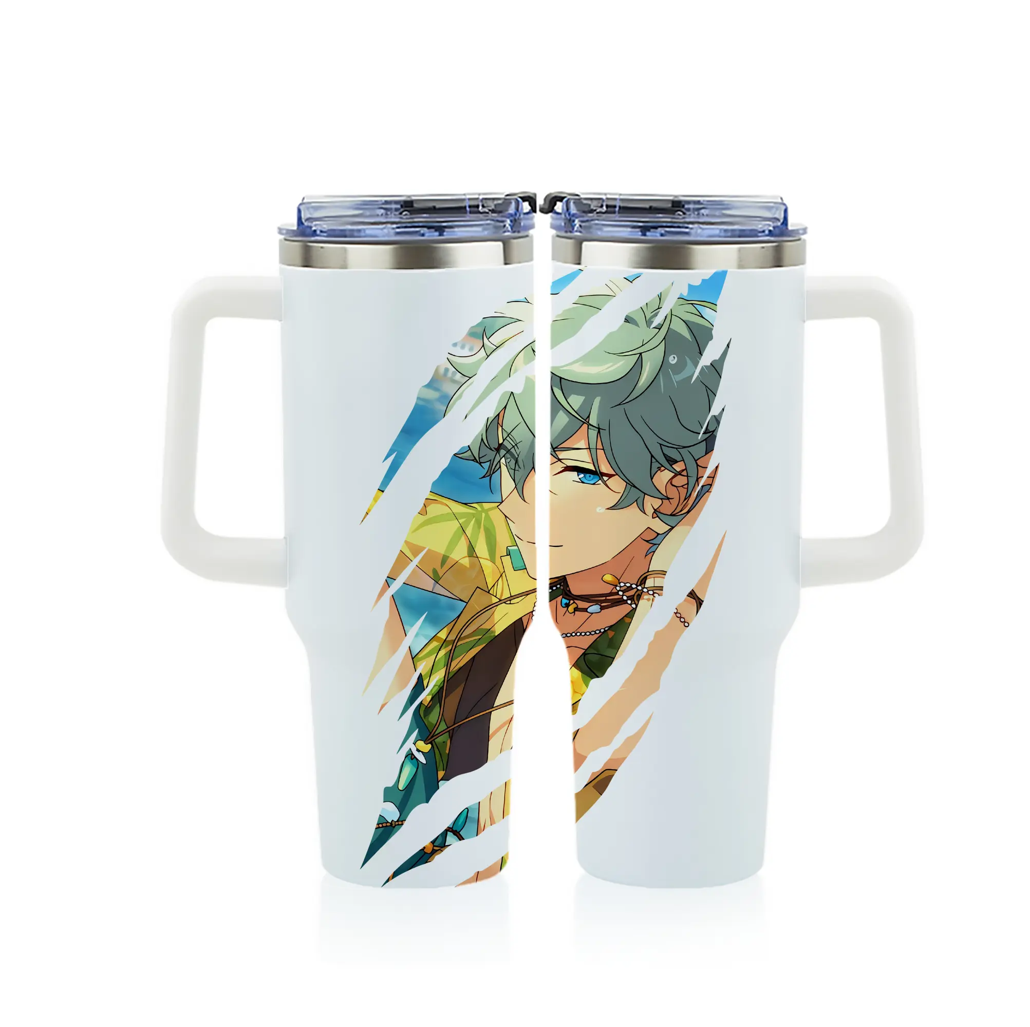 あんさん ぶる グッズ Knights 瀬名泉 - 1200mL フルプリント車用タンブラー ・ 304ステンレス 内側 ・ 201ステンレス 外側 ・ 保温 保冷 ・ 通勤 ドライブ アウトドア用