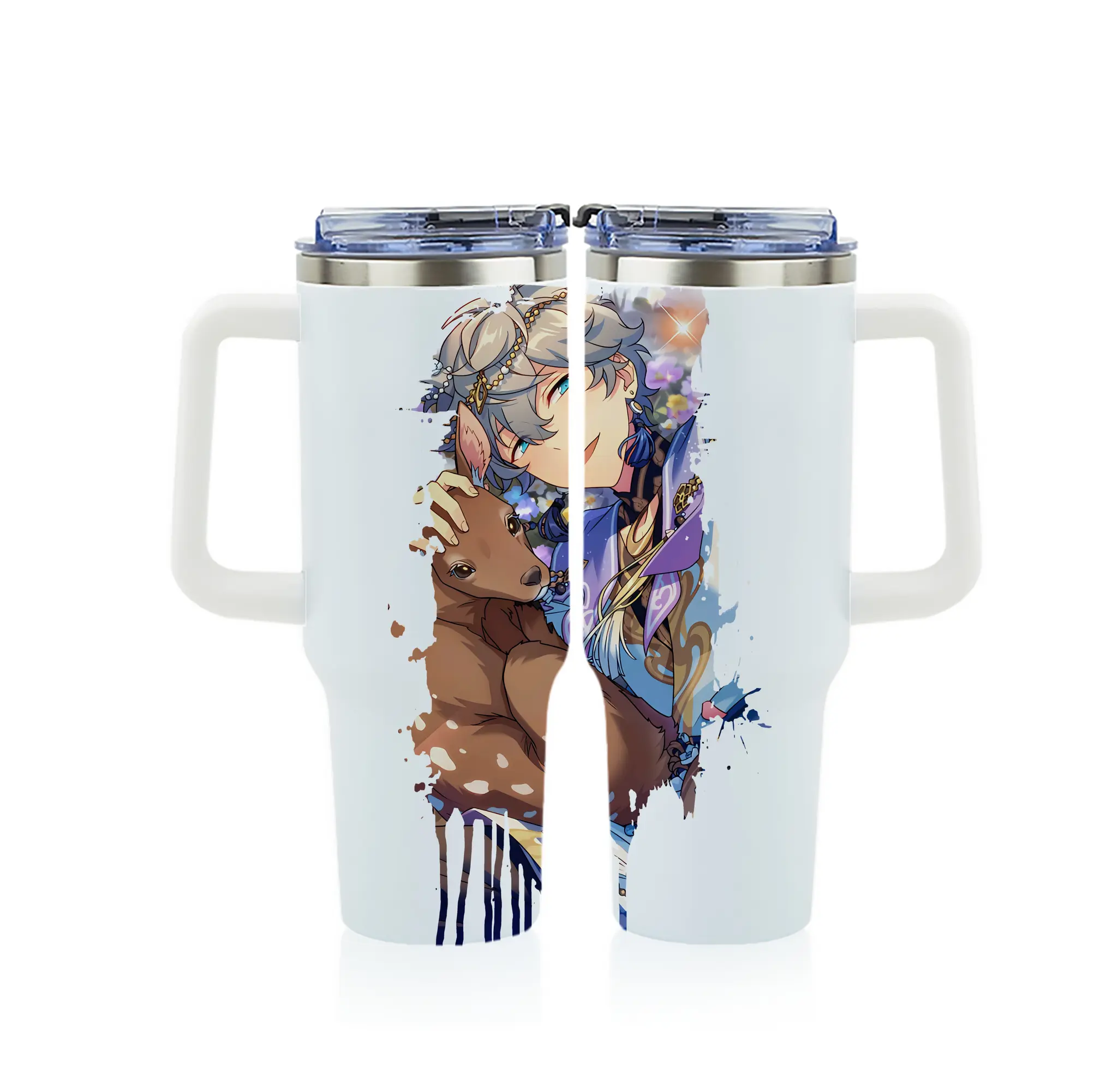 あんさん ぶる グッズ Knights 瀬名泉 - 1200mL フルプリント車用タンブラー ・ 304ステンレス 内側 ・ 201ステンレス 外側 ・ 保温 保冷 ・ 通勤 ドライブ アウトドア用