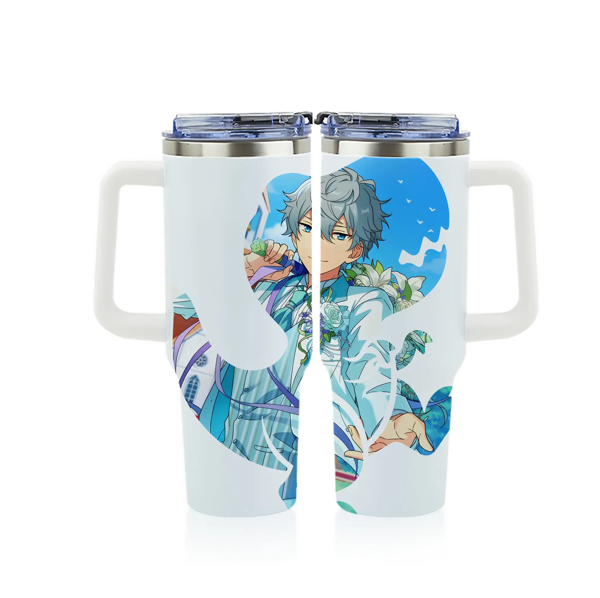 あんさん ぶる グッズ Knights 瀬名泉 - 1200mL フルプリント車用タンブラー ・ 304ステンレス 内側 ・ 201ステンレス 外側 ・ 保温 保冷 ・ 通勤 ドライブ アウトドア用