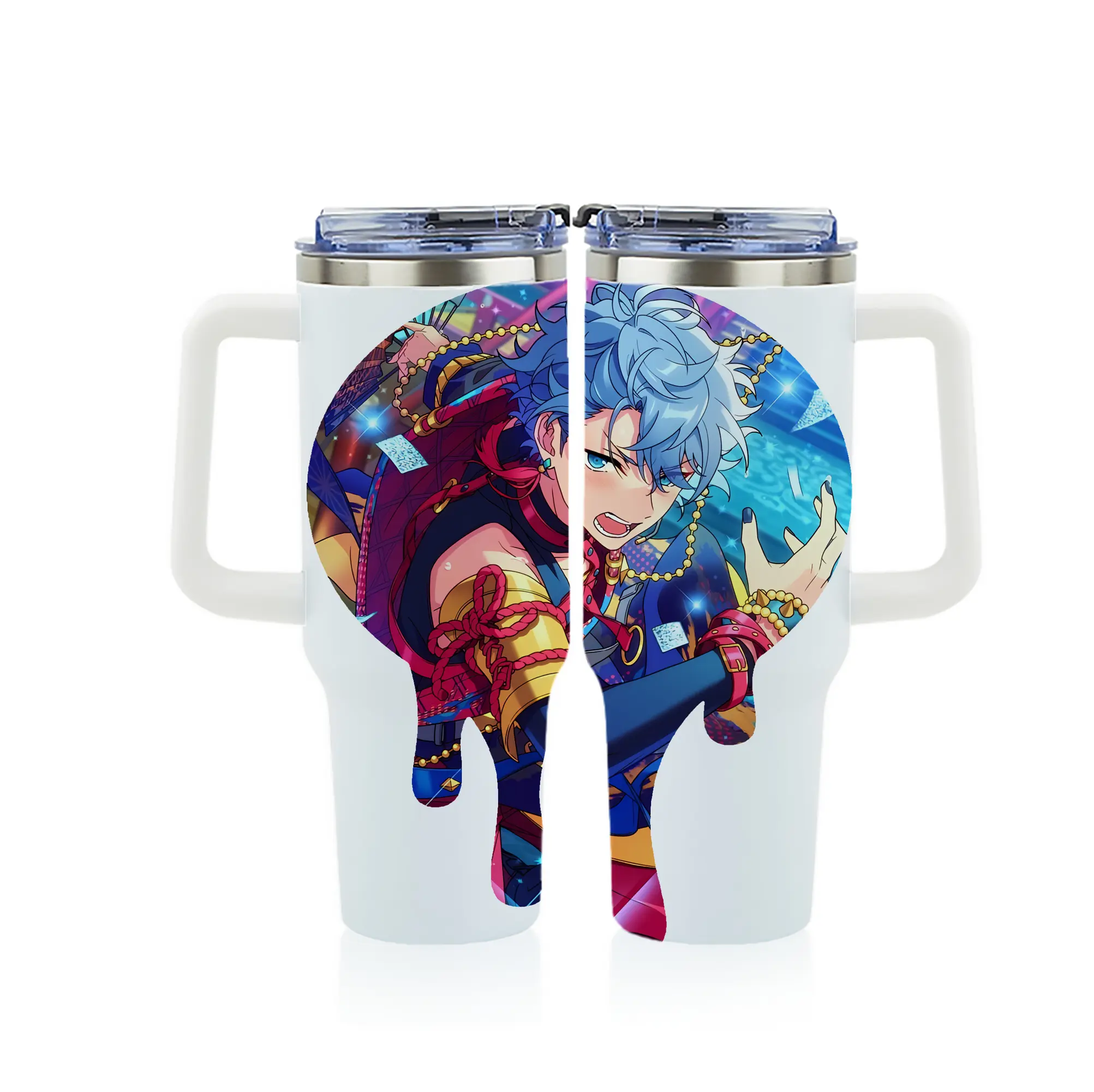 あんさん ぶる グッズ Knights 瀬名泉 - 1200mL フルプリント車用タンブラー ・ 304ステンレス 内側 ・ 201ステンレス 外側 ・ 保温 保冷 ・ 通勤 ドライブ アウトドア用