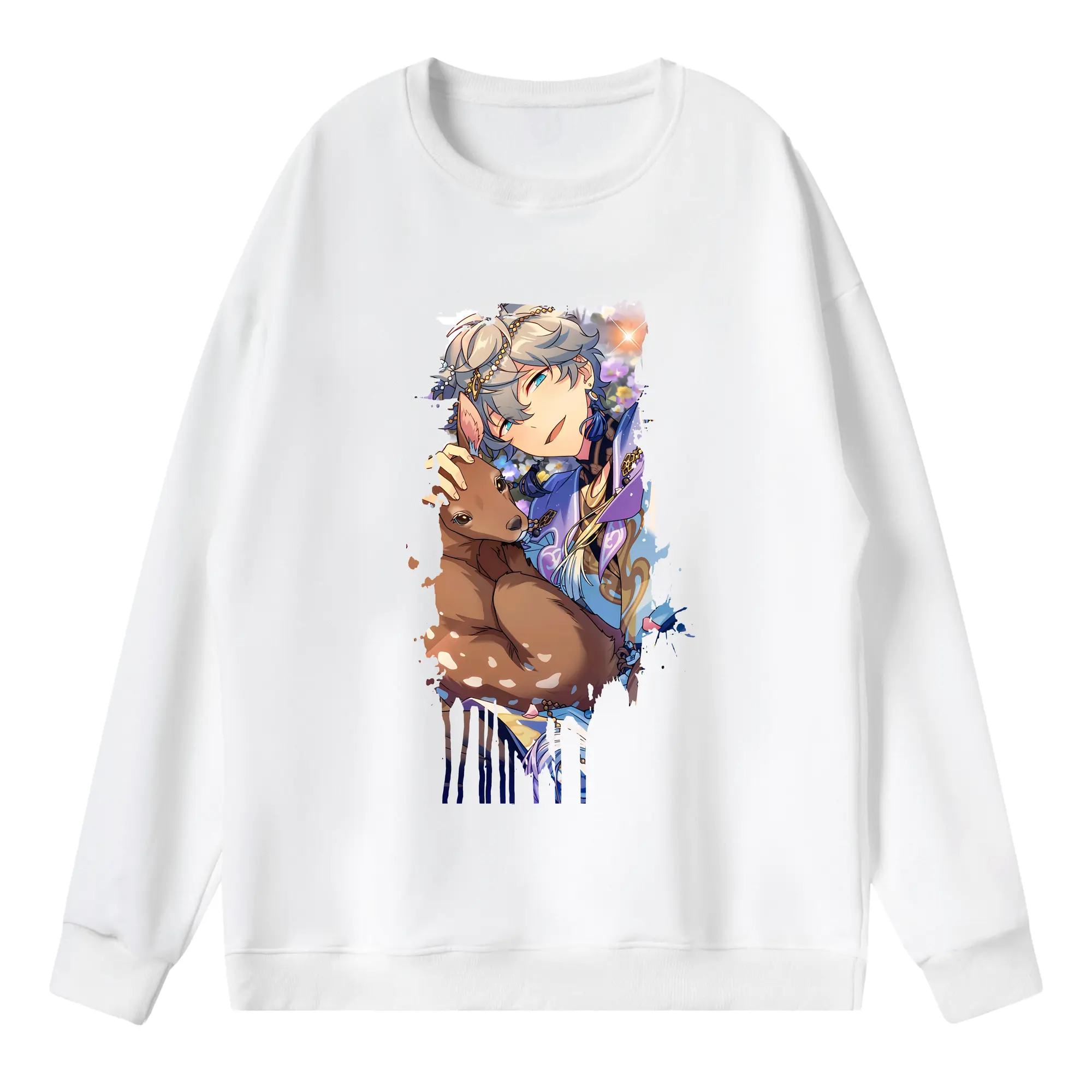 あんさん ぶる グッズ Knights 瀬名泉 - 薄手 クルーネック スウェット 裏毛260g · ポリエステル 春秋向け カジュアル 男女兼用 · トレーナー デイリー スポーツ 散歩に最適