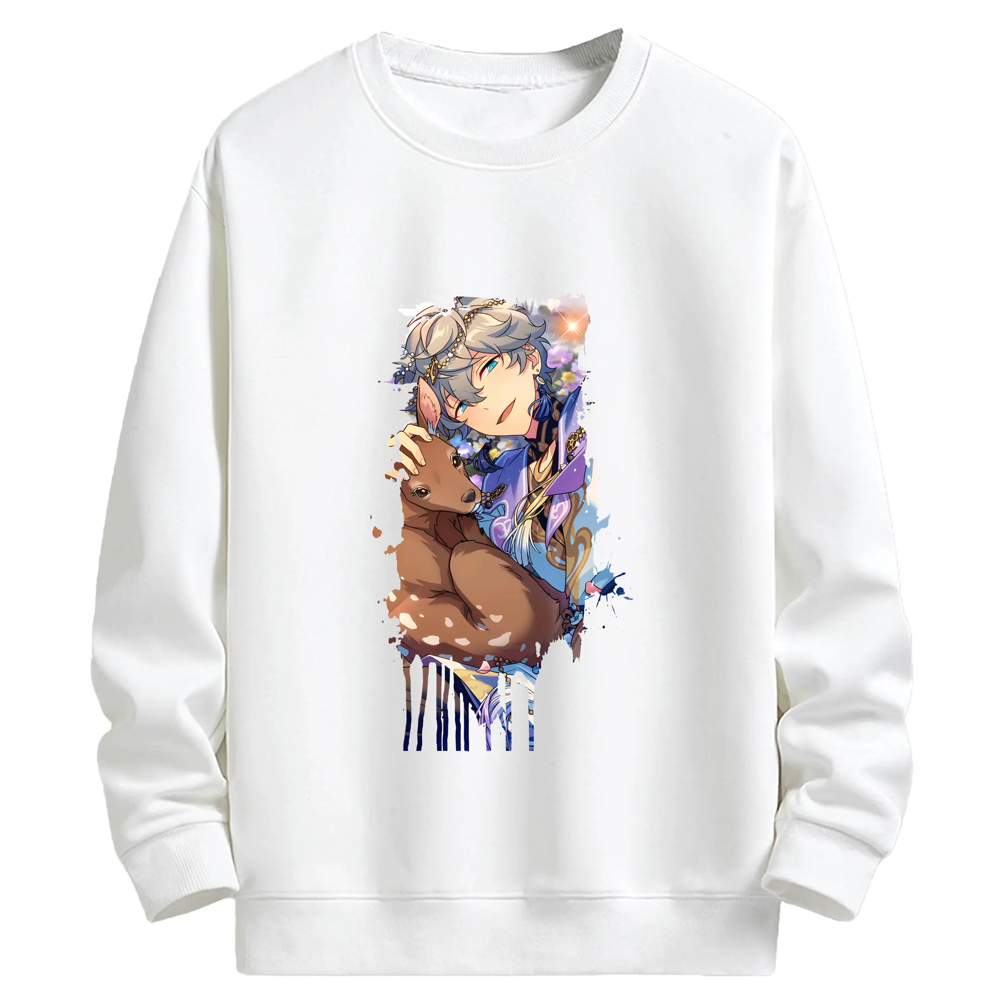 あんさん ぶる グッズ Knights 瀬名泉 - キッズ クルーネックスウェットシャツ ・ フロントプリント ・ 綿80％ ポリエステル20％ ・ 快適 通学 スポーツ 日常使い お散歩用