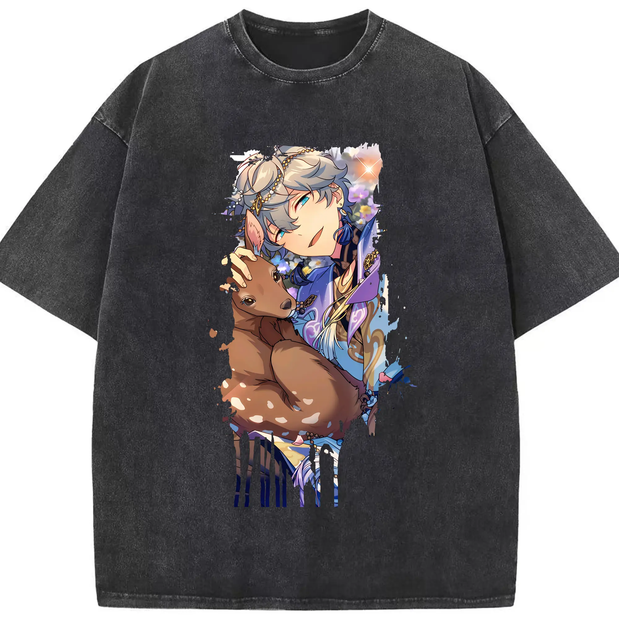 あんさん ぶる グッズ Knights 瀬名泉 - 綿100％ ヴィンテージ風 半袖Tシャツ ・ フロントプリント ・ 柔らか肌触り ・ 通気性 快適 ・ スポーツ カジュアル 外出用