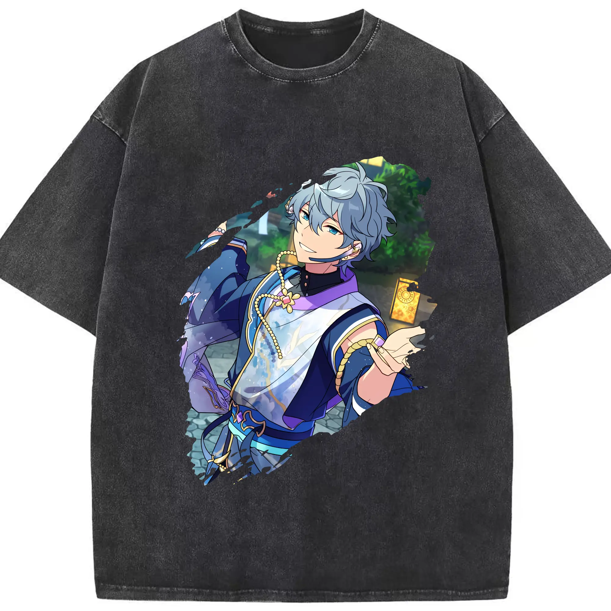 あんさん ぶる グッズ Knights 瀬名泉 - 綿100％ ヴィンテージ風 半袖Tシャツ ・ フロントプリント ・ 柔らか肌触り ・ 通気性 快適 ・ スポーツ カジュアル 外出用