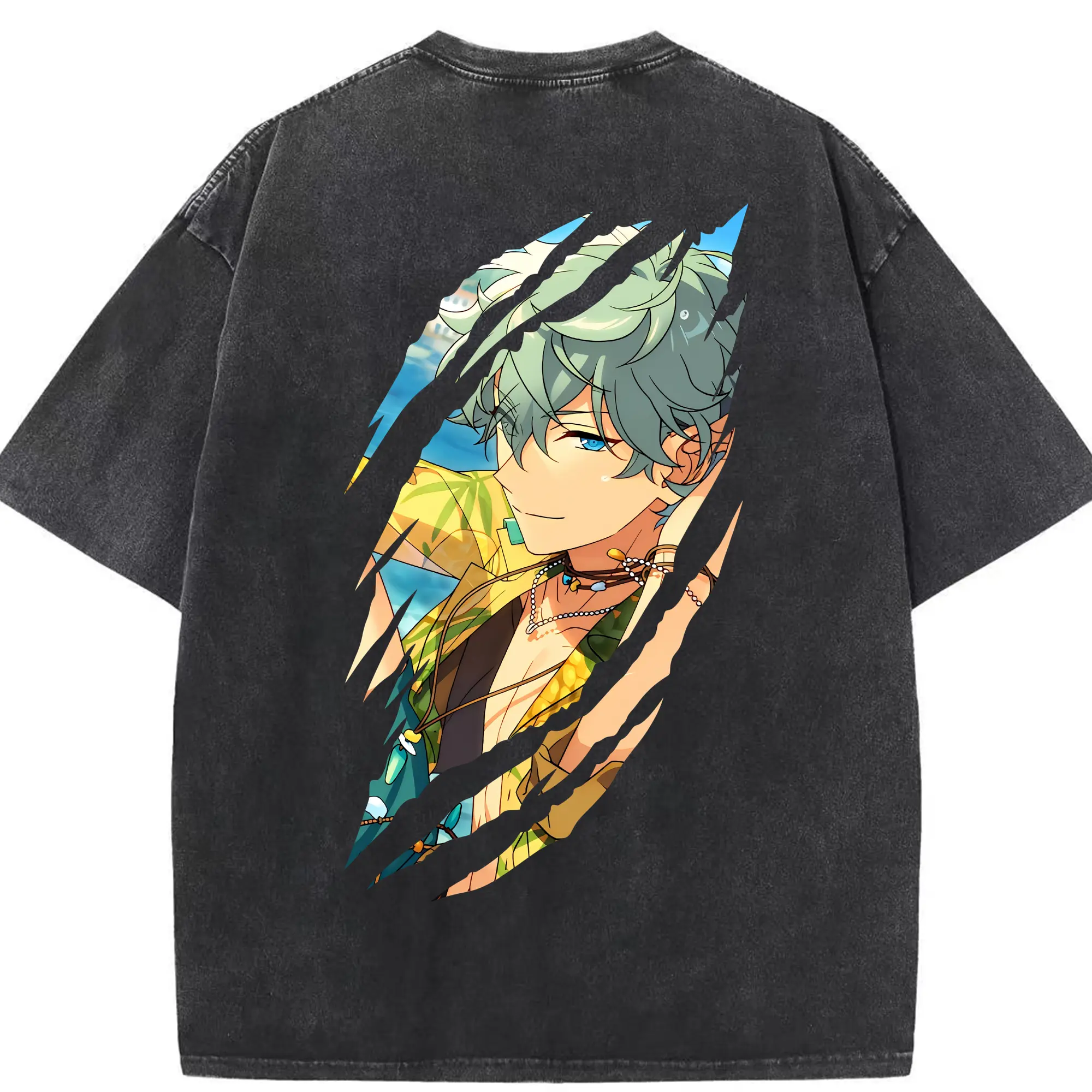 あんさん ぶる グッズ Knights 瀬名泉 - 綿100％ ヴィンテージ風 半袖Tシャツ ・ 背面プリント ・ 柔らか肌触り ・ 通気性 快適 ・ スポーツ カジュアル 外出用