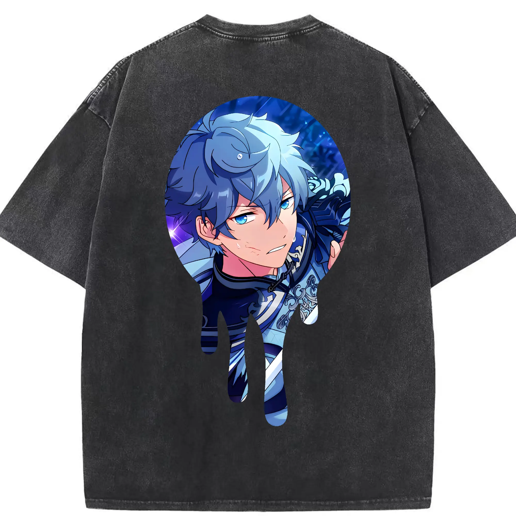 あんさん ぶる グッズ Knights 瀬名泉 - 綿100％ ヴィンテージ風 半袖Tシャツ ・ 背面プリント ・ 柔らか肌触り ・ 通気性 快適 ・ スポーツ カジュアル 外出用