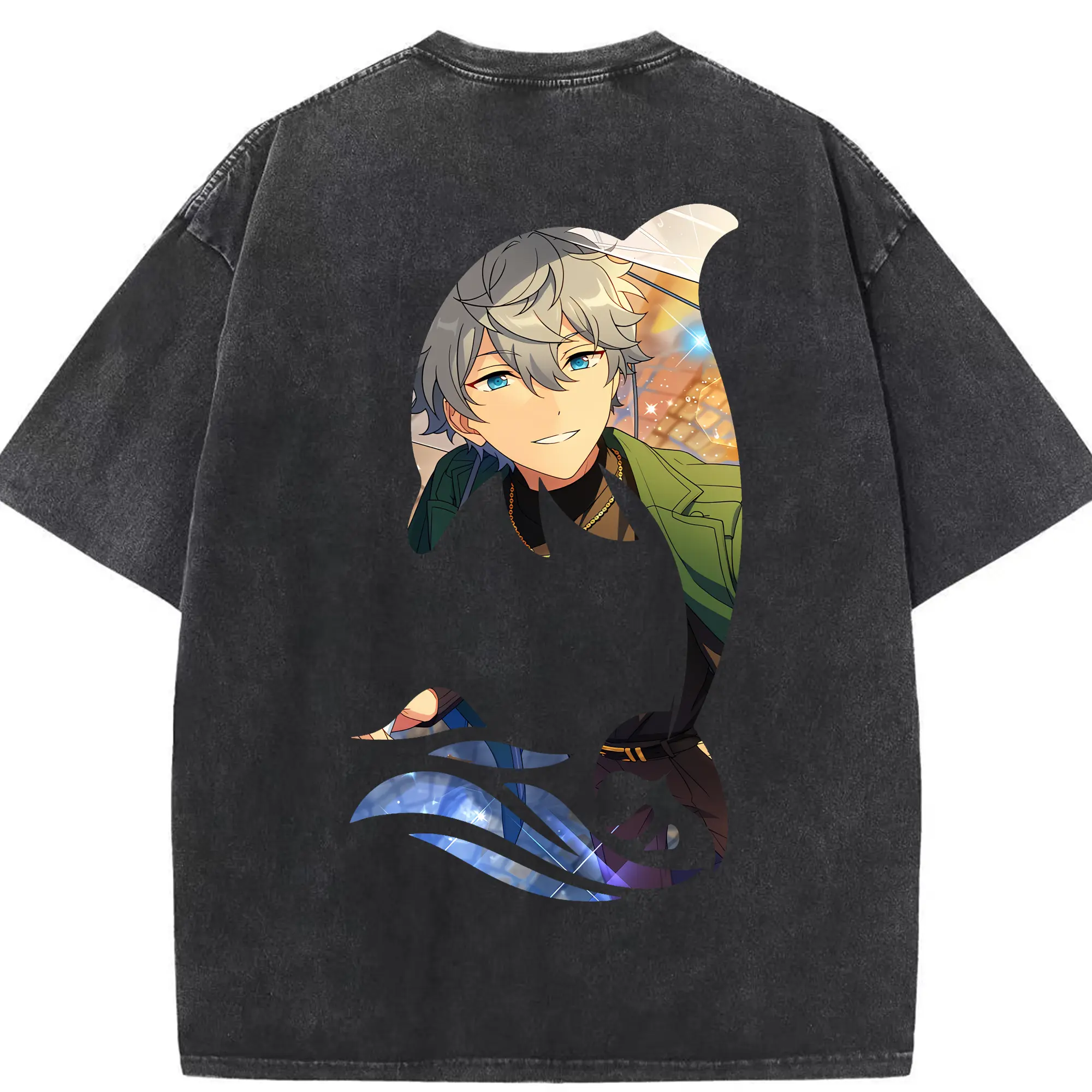 あんさん ぶる グッズ Knights 瀬名泉 - 綿100％ ヴィンテージ風 半袖Tシャツ ・ 背面プリント ・ 柔らか肌触り ・ 通気性 快適 ・ スポーツ カジュアル 外出用