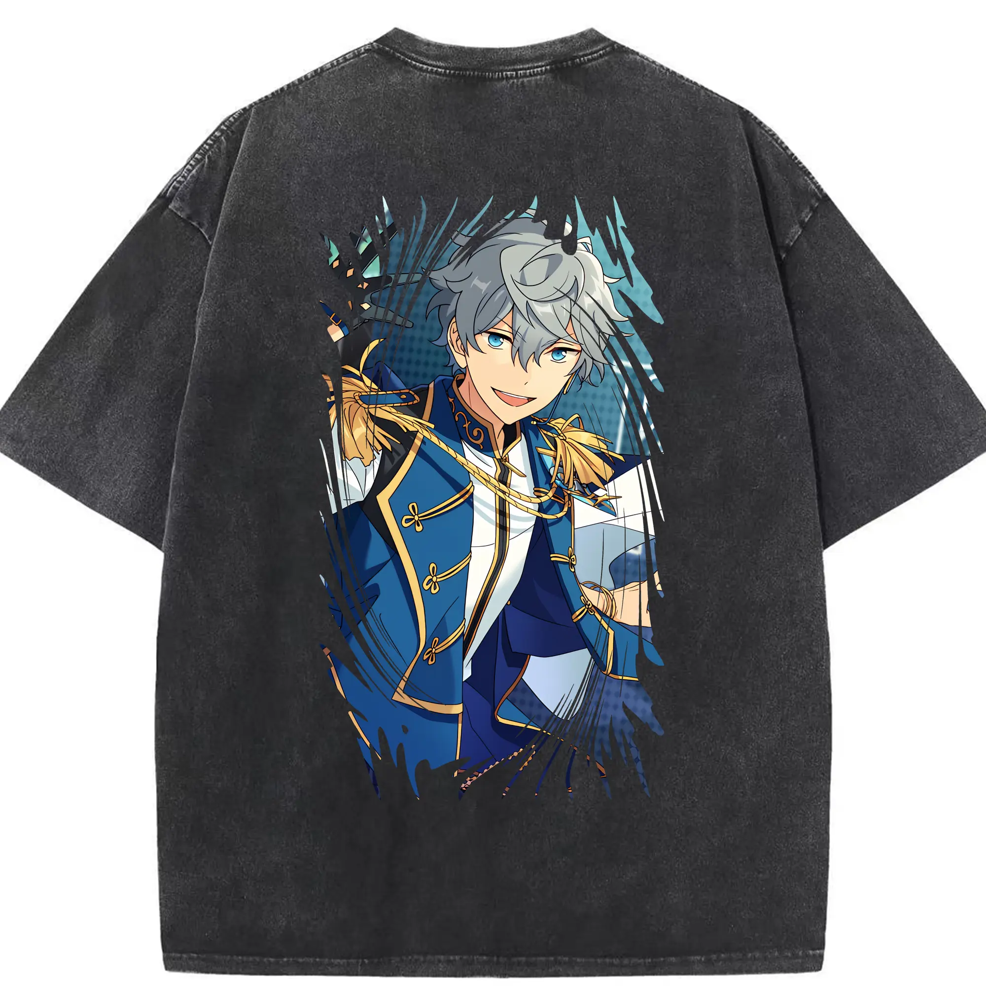 あんさん ぶる グッズ Knights 瀬名泉 - 綿100％ ヴィンテージ風 半袖Tシャツ ・ 背面プリント ・ 柔らか肌触り ・ 通気性 快適 ・ スポーツ カジュアル 外出用