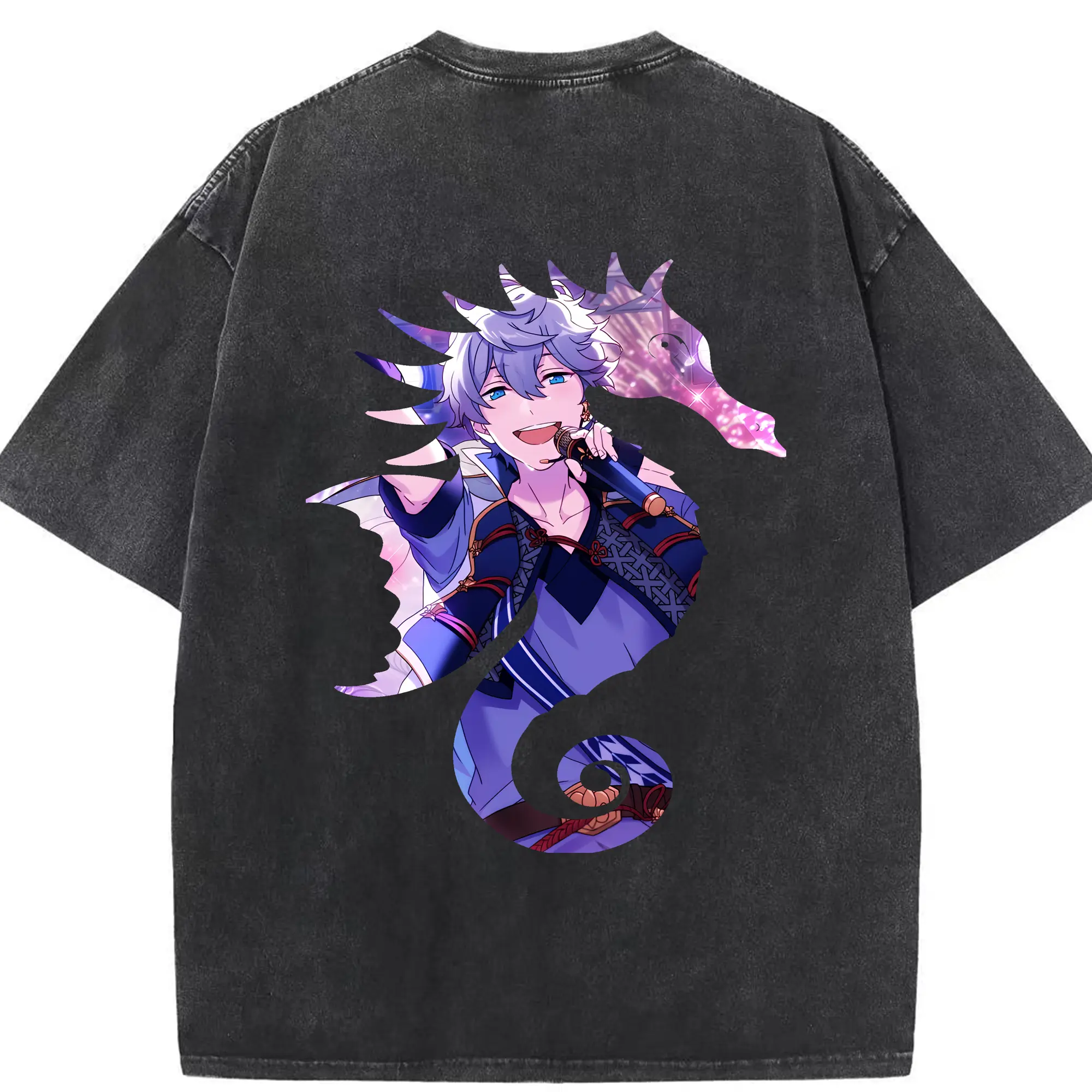 あんさん ぶる グッズ Knights 瀬名泉 - 綿100％ ヴィンテージ風 半袖Tシャツ ・ 背面プリント ・ 柔らか肌触り ・ 通気性 快適 ・ スポーツ カジュアル 外出用