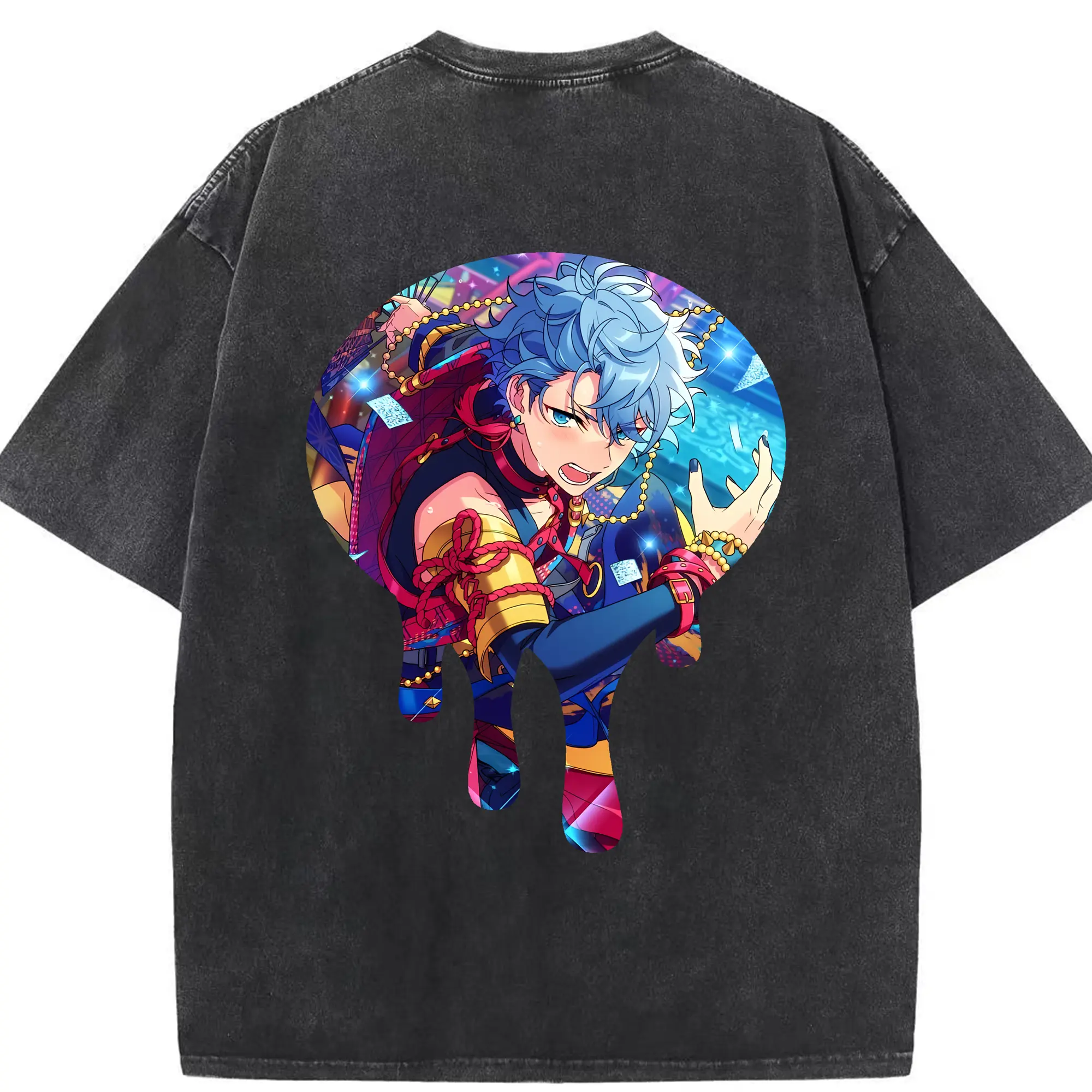 あんさん ぶる グッズ Knights 瀬名泉 - 綿100％ ヴィンテージ風 半袖Tシャツ ・ 背面プリント ・ 柔らか肌触り ・ 通気性 快適 ・ スポーツ カジュアル 外出用
