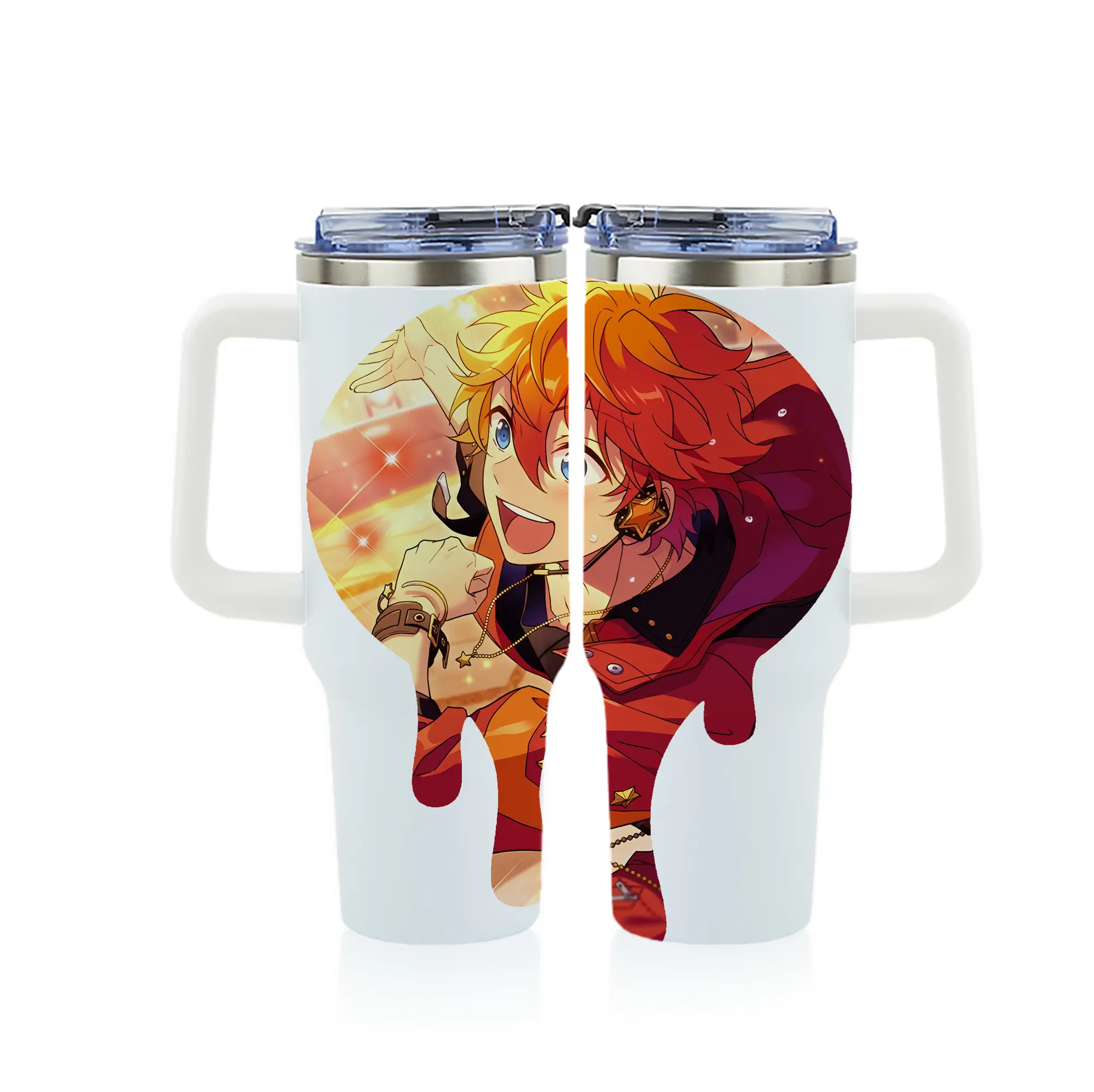 あんさん ぶる グッズ Trickstar 明星スバル - 1200mL フルプリント車用タンブラー ・ 304ステンレス 内側 ・ 201ステンレス 外側 ・ 保温 保冷 ・ 通勤 ドライブ アウトドア用