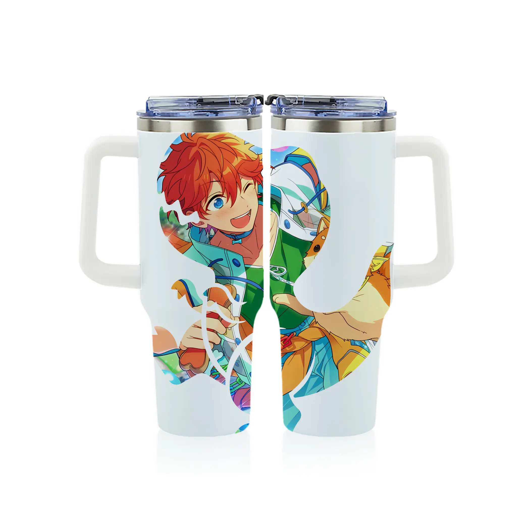 あんさん ぶる グッズ Trickstar 明星スバル - 1200mL フルプリント車用タンブラー ・ 304ステンレス 内側 ・ 201ステンレス 外側 ・ 保温 保冷 ・ 通勤 ドライブ アウトドア用