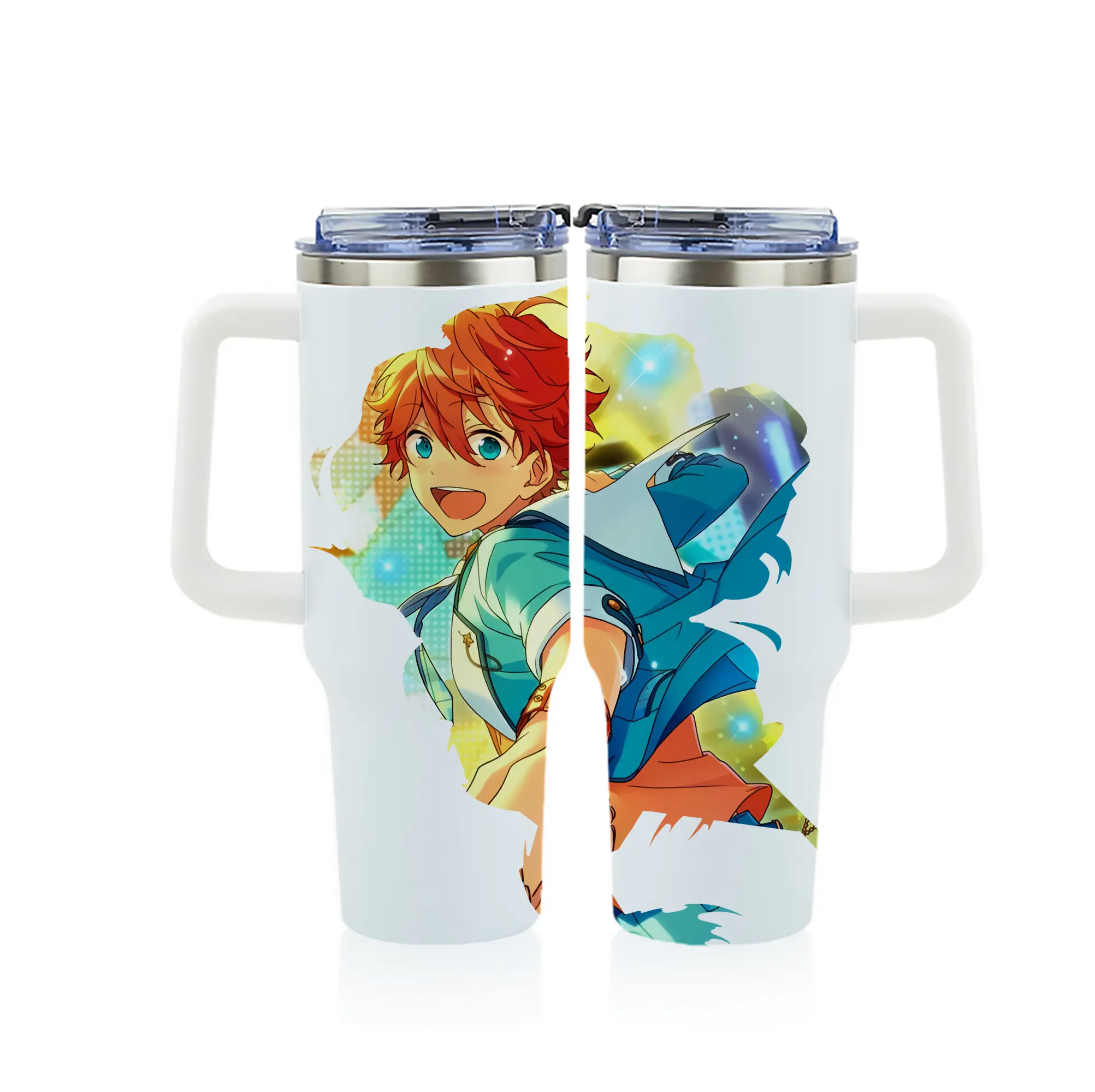 あんさん ぶる グッズ Trickstar 明星スバル - 1200mL フルプリント車用タンブラー ・ 304ステンレス 内側 ・ 201ステンレス 外側 ・ 保温 保冷 ・ 通勤 ドライブ アウトドア用