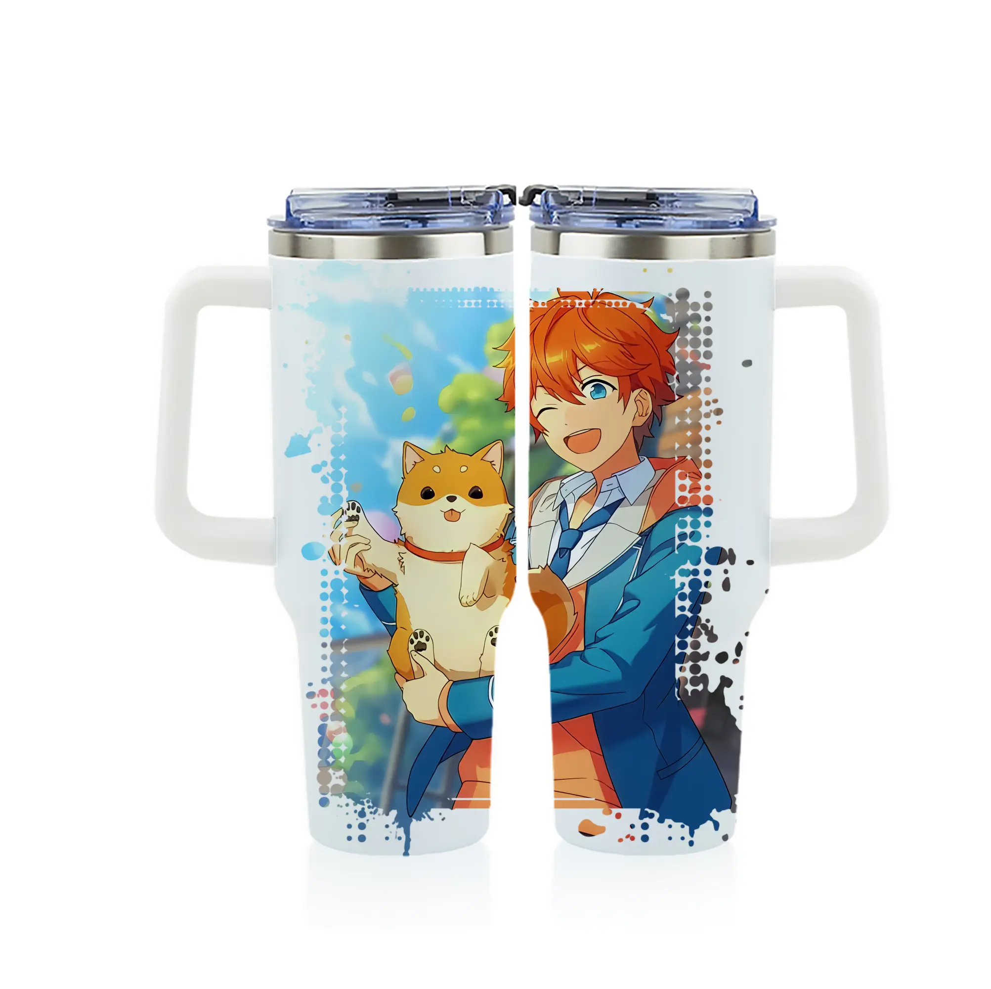 あんさん ぶる グッズ Trickstar 明星スバル - 1200mL フルプリント車用タンブラー ・ 304ステンレス 内側 ・ 201ステンレス 外側 ・ 保温 保冷 ・ 通勤 ドライブ アウトドア用