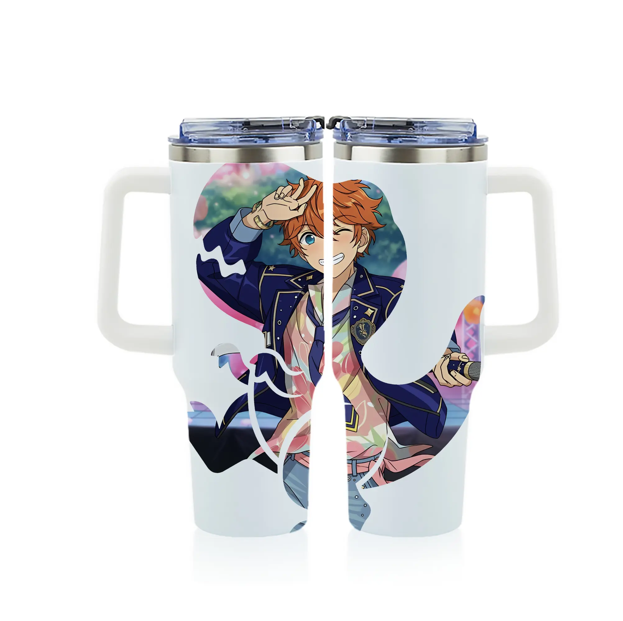 あんさん ぶる グッズ Trickstar 明星スバル - 1200mL フルプリント車用タンブラー ・ 304ステンレス 内側 ・ 201ステンレス 外側 ・ 保温 保冷 ・ 通勤 ドライブ アウトドア用