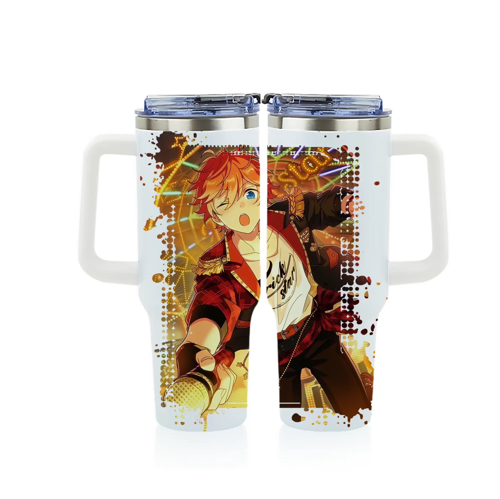 あんさん ぶる グッズ Trickstar 明星スバル - 1200mL フルプリント車用タンブラー ・ 304ステンレス 内側 ・ 201ステンレス 外側 ・ 保温 保冷 ・ 通勤 ドライブ アウトドア用