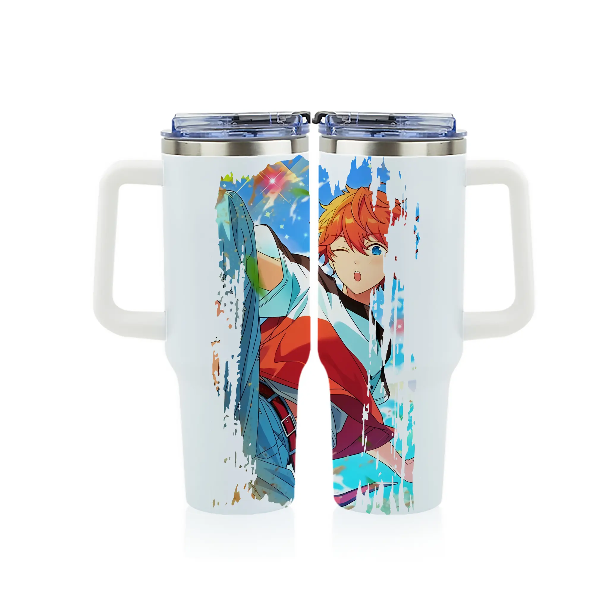 あんさん ぶる グッズ Trickstar 明星スバル - 1200mL フルプリント車用タンブラー ・ 304ステンレス 内側 ・ 201ステンレス 外側 ・ 保温 保冷 ・ 通勤 ドライブ アウトドア用