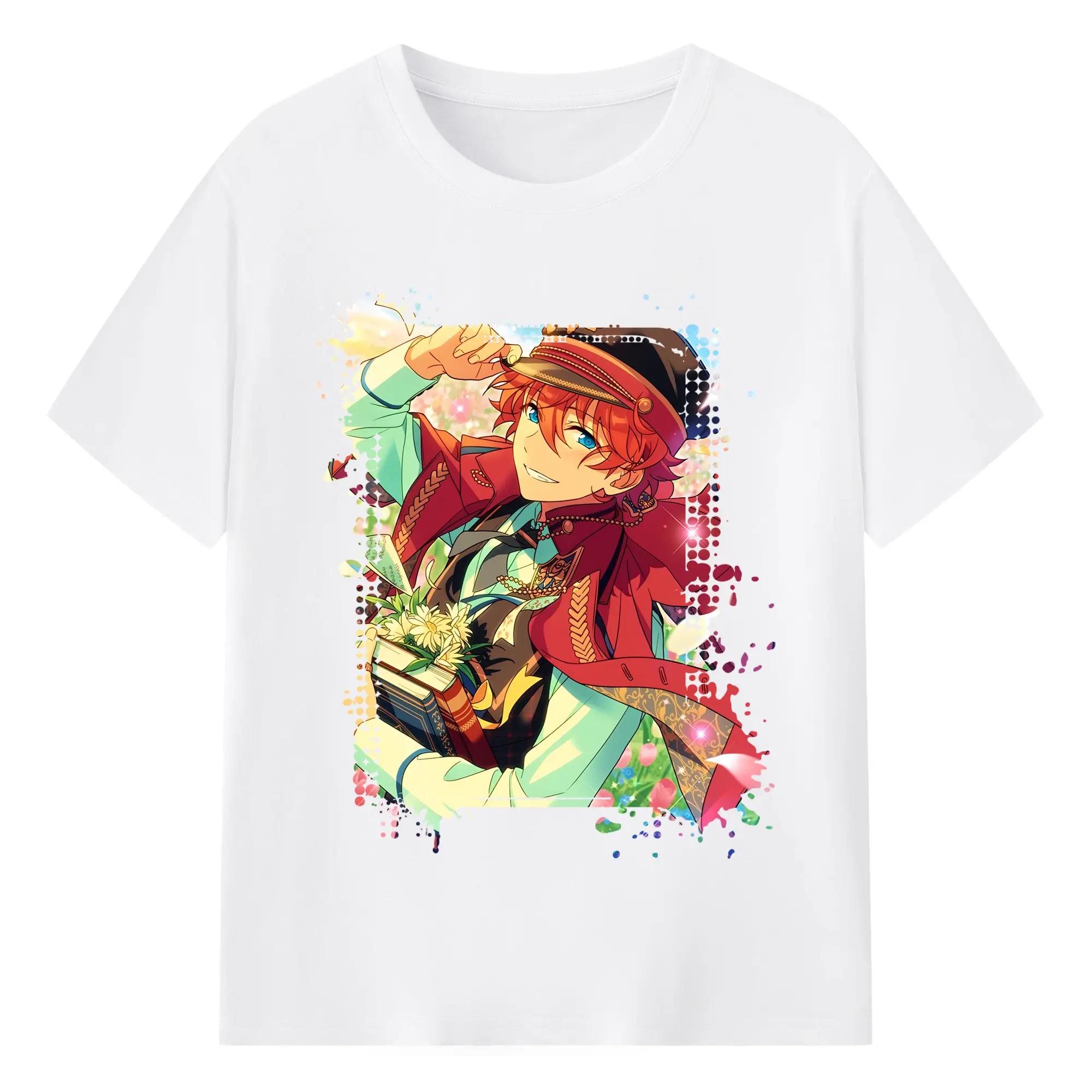あんさん ぶる グッズ Trickstar 明星スバル - 綿100％ 半袖Tシャツ ・ フロントプリント ・ 快適 通気性 ・ 日常使い 散歩 スポーツ用