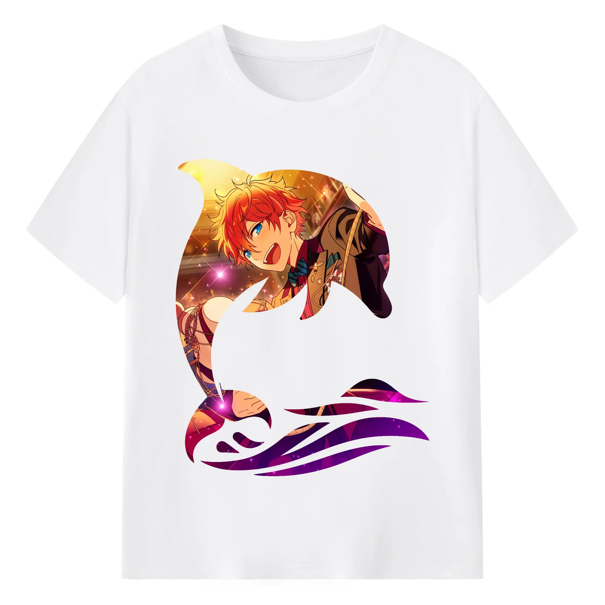 あんさん ぶる グッズ Trickstar 明星スバル - 綿100％ 半袖Tシャツ ・ フロントプリント ・ 快適 通気性 ・ 日常使い 散歩 スポーツ用