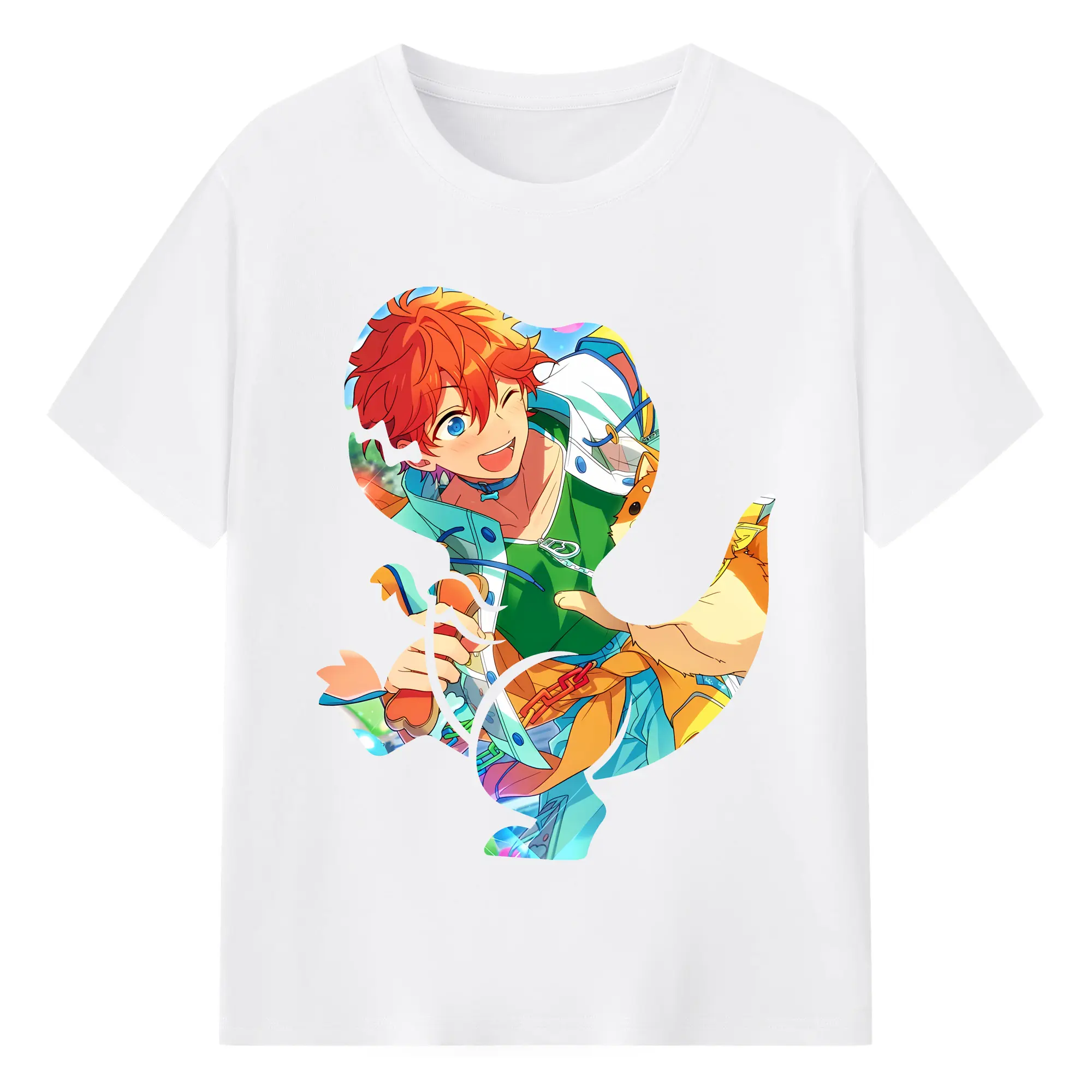 あんさん ぶる グッズ Trickstar 明星スバル - 綿100％ 半袖Tシャツ ・ フロントプリント ・ 快適 通気性 ・ 日常使い 散歩 スポーツ用