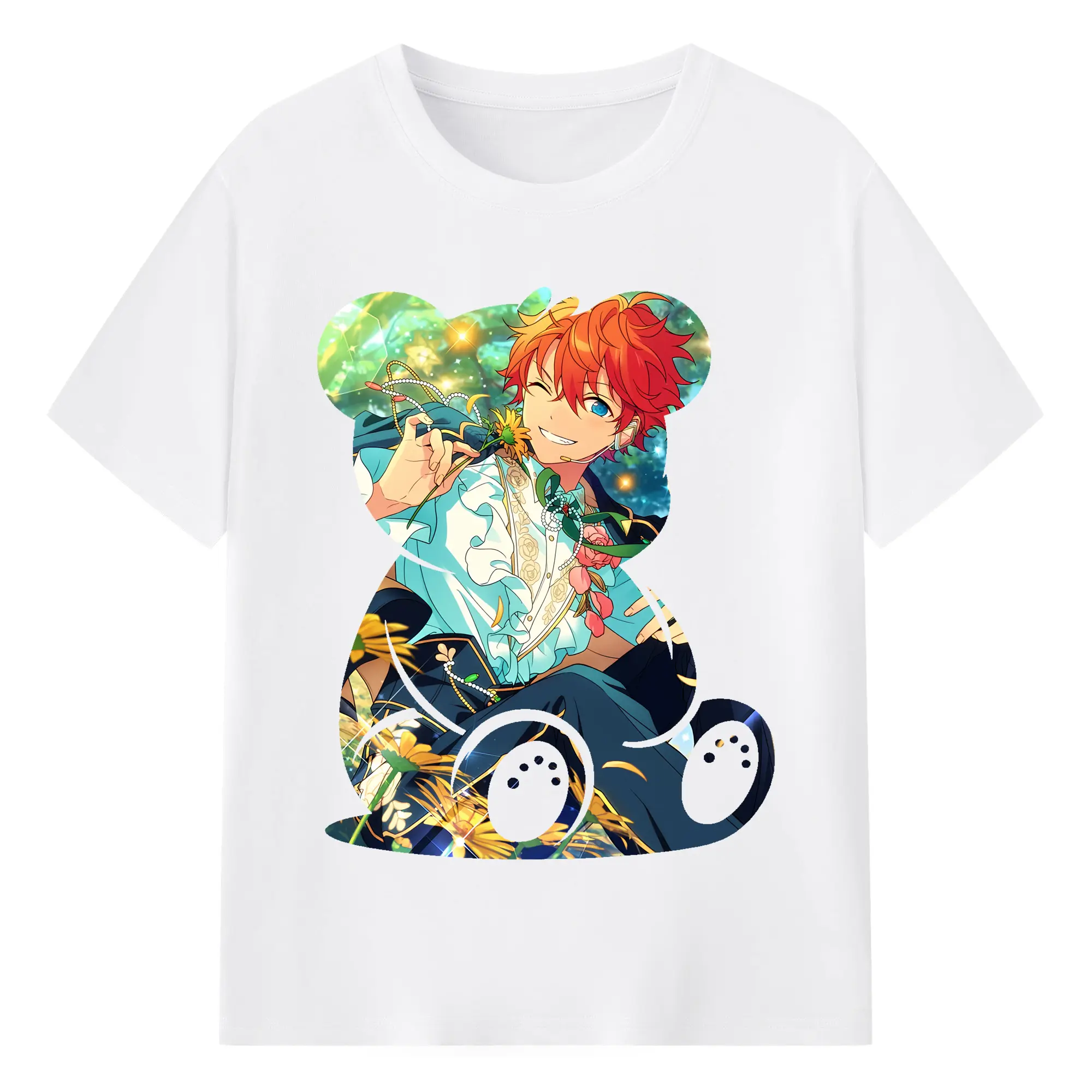 あんさん ぶる グッズ Trickstar 明星スバル - 綿100％ 半袖Tシャツ ・ フロントプリント ・ 快適 通気性 ・ 日常使い 散歩 スポーツ用
