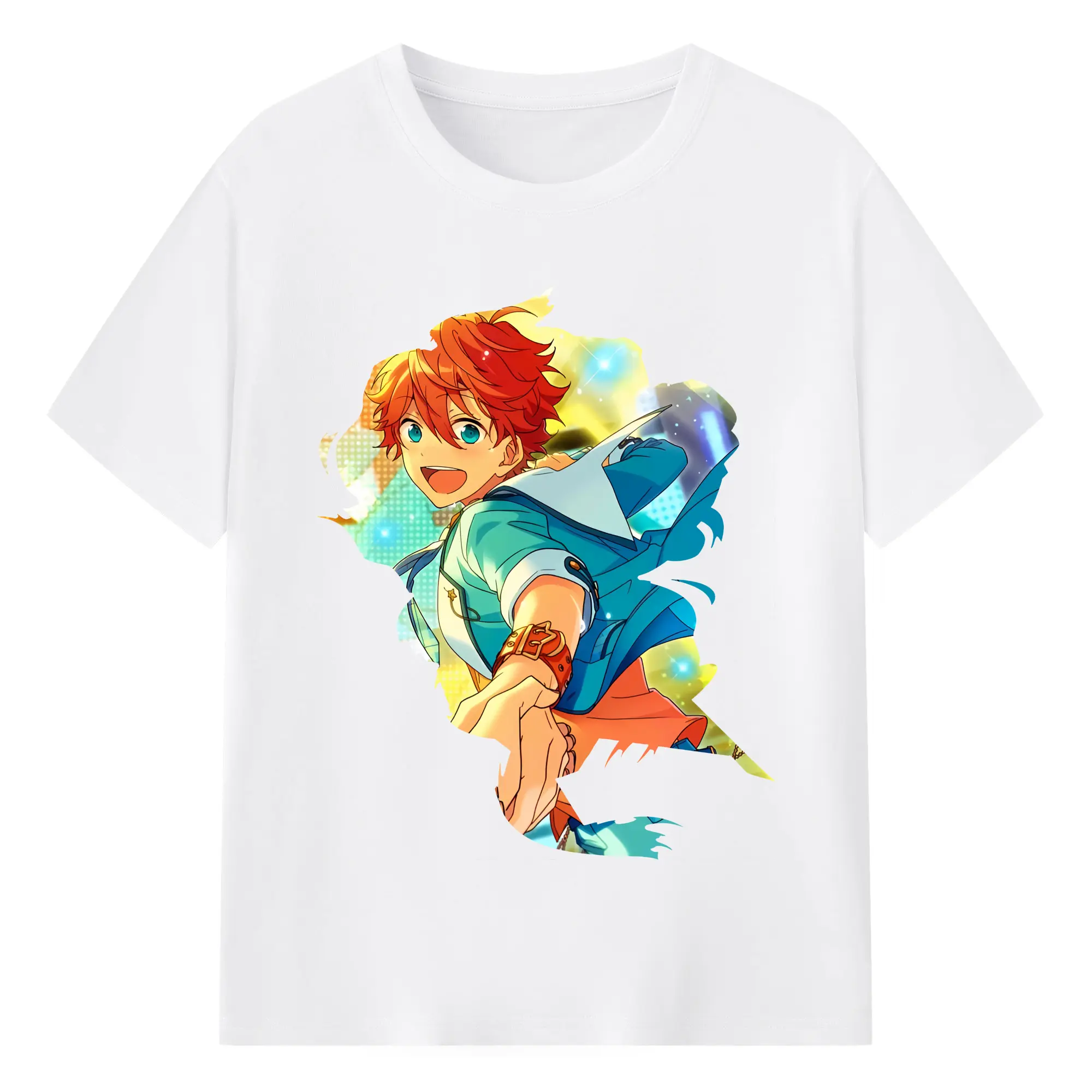 あんさん ぶる グッズ Trickstar 明星スバル - 綿100％ 半袖Tシャツ ・ フロントプリント ・ 快適 通気性 ・ 日常使い 散歩 スポーツ用