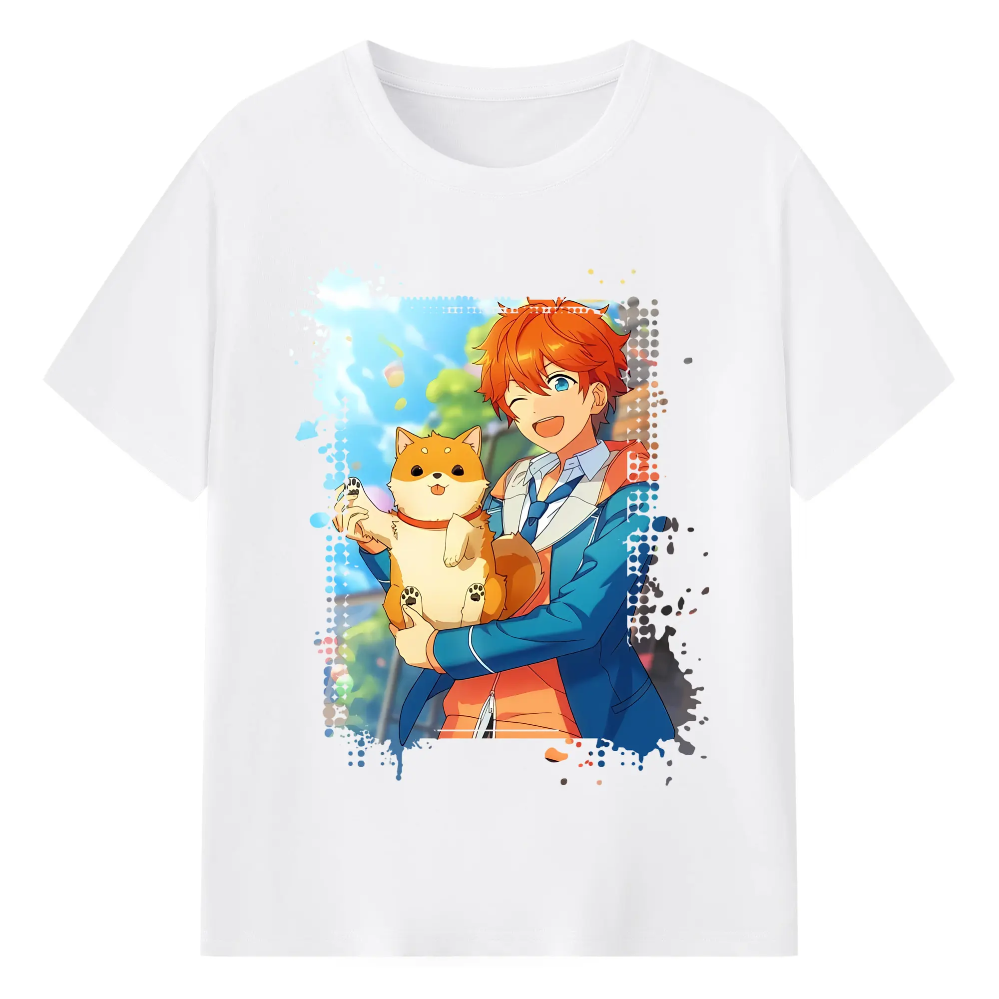 あんさん ぶる グッズ Trickstar 明星スバル - 綿100％ 半袖Tシャツ ・ フロントプリント ・ 快適 通気性 ・ 日常使い 散歩 スポーツ用