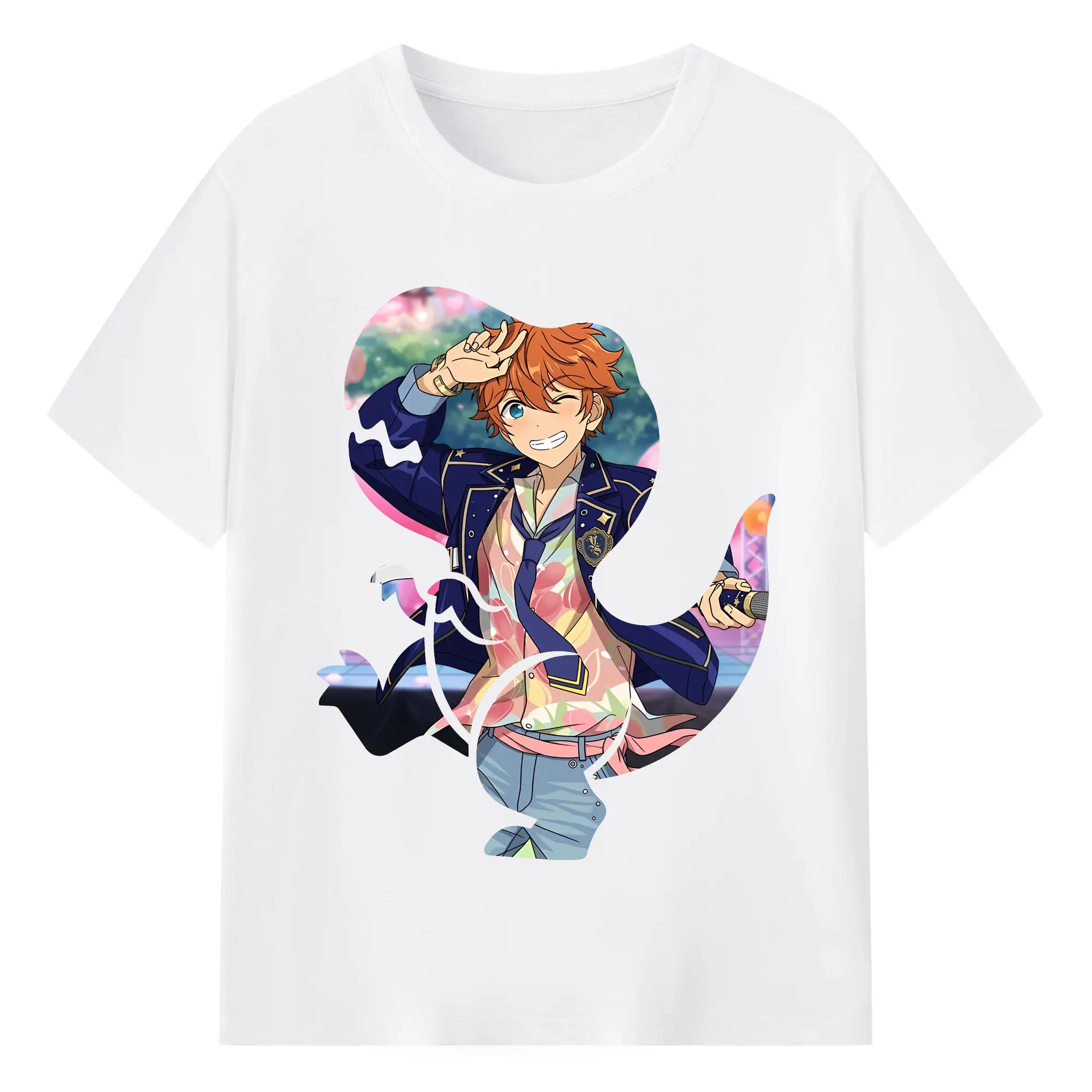 あんさん ぶる グッズ Trickstar 明星スバル - 綿100％ 半袖Tシャツ ・ フロントプリント ・ 快適 通気性 ・ 日常使い 散歩 スポーツ用