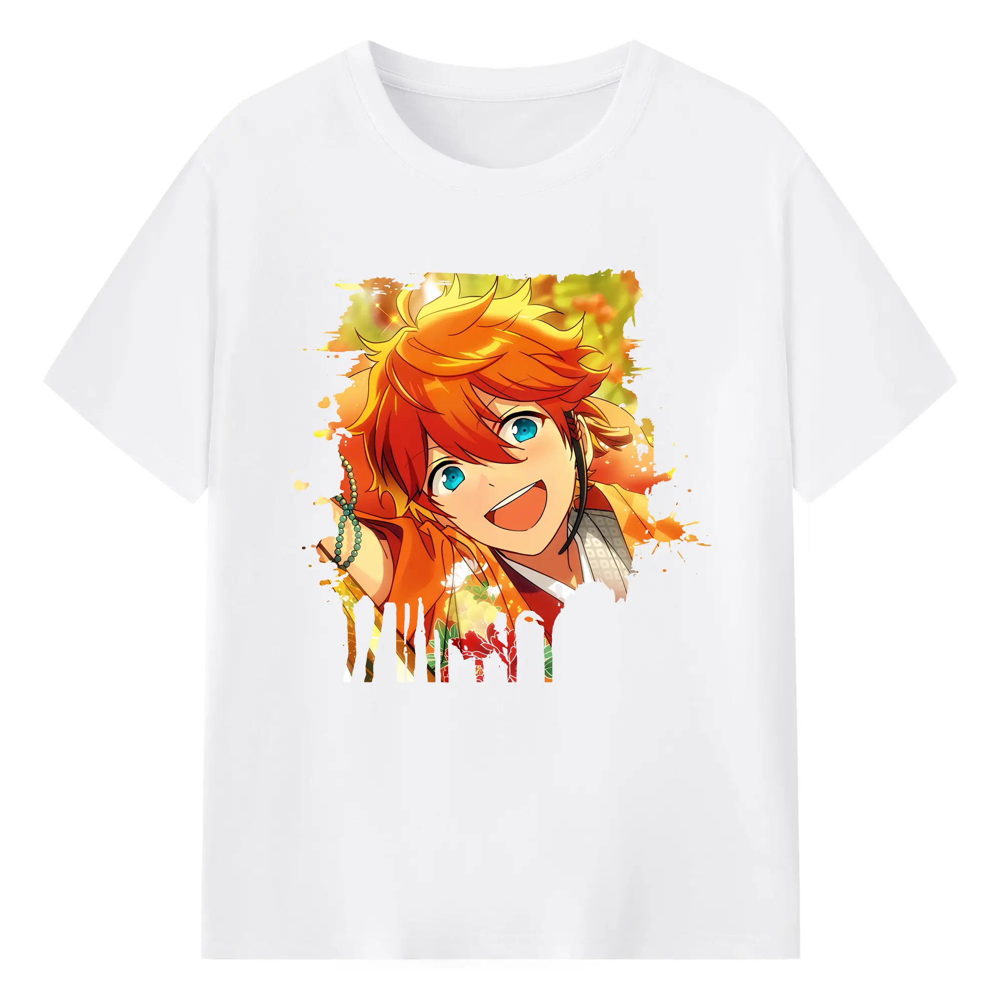 あんさん ぶる グッズ Trickstar 明星スバル - 綿100％ 半袖Tシャツ ・ フロントプリント ・ 快適 通気性 ・ 日常使い 散歩 スポーツ用