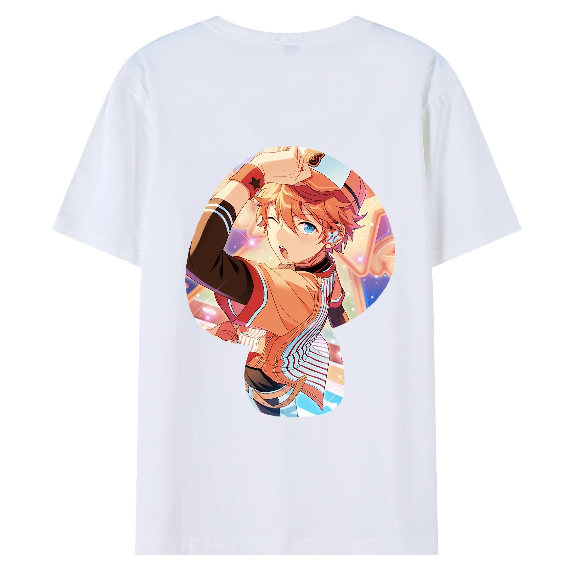 あんさん ぶる グッズ Trickstar 明星スバル - 綿100％ 半袖Tシャツ ・ バックプリント ・ 快適 通気性 ・ 日常使い 散歩 スポーツ用
