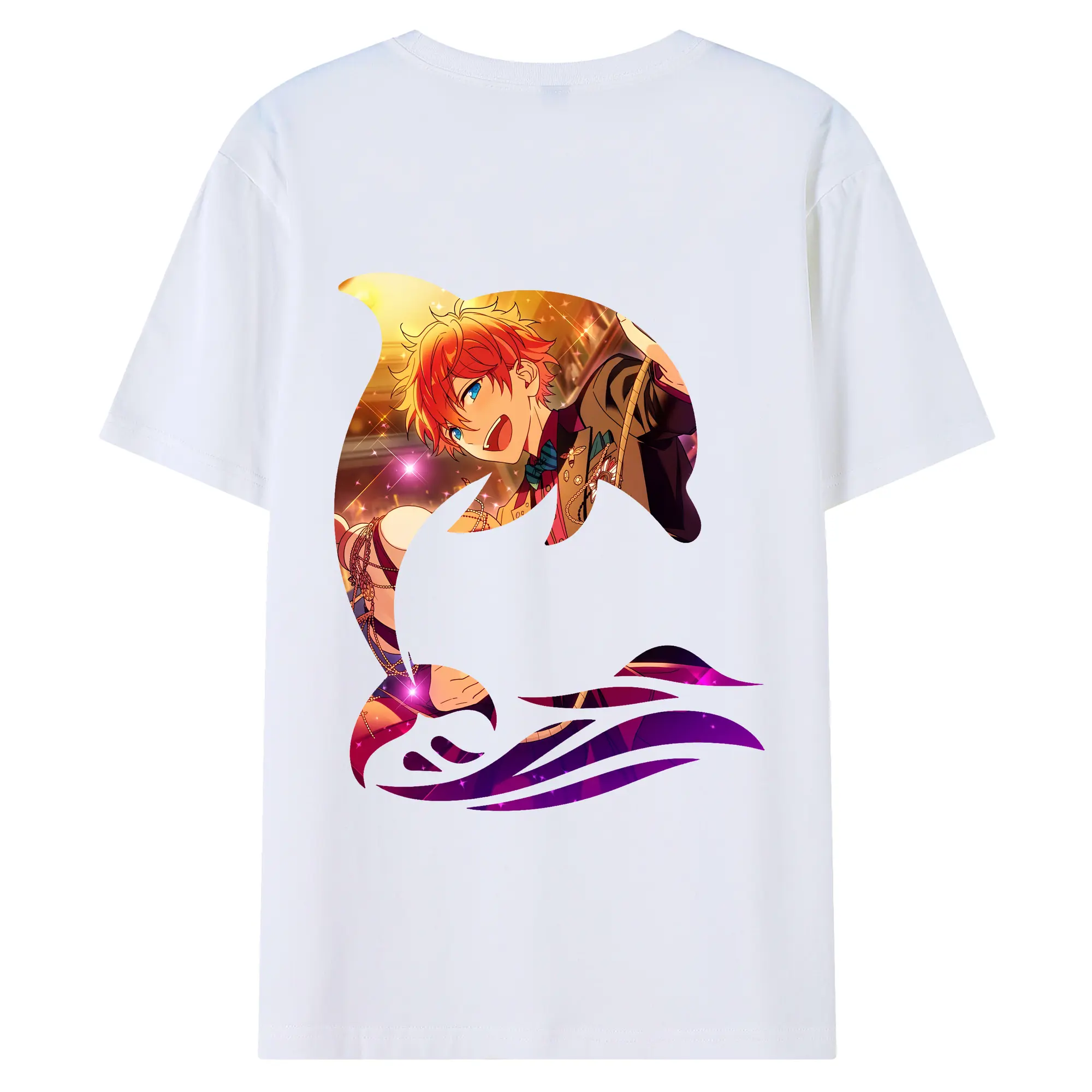 あんさん ぶる グッズ Trickstar 明星スバル - 綿100％ 半袖Tシャツ ・ バックプリント ・ 快適 通気性 ・ 日常使い 散歩 スポーツ用