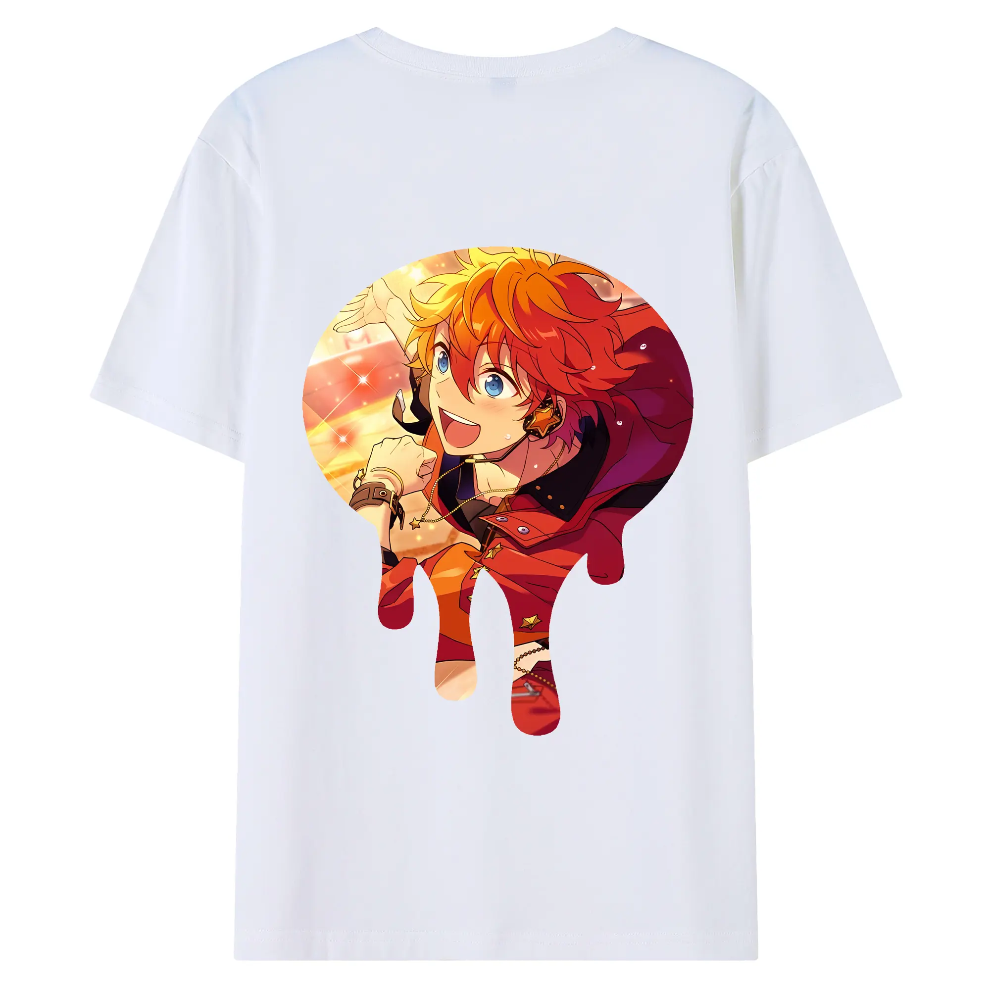 あんさん ぶる グッズ Trickstar 明星スバル - 綿100％ 半袖Tシャツ ・ バックプリント ・ 快適 通気性 ・ 日常使い 散歩 スポーツ用