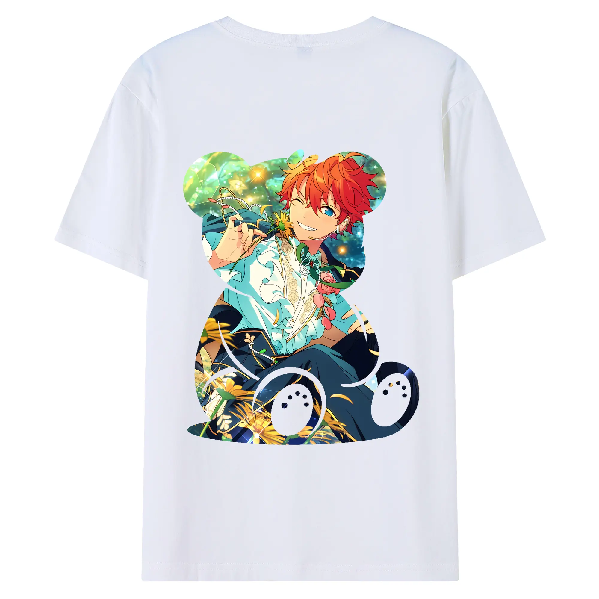 あんさん ぶる グッズ Trickstar 明星スバル - 綿100％ 半袖Tシャツ ・ バックプリント ・ 快適 通気性 ・ 日常使い 散歩 スポーツ用