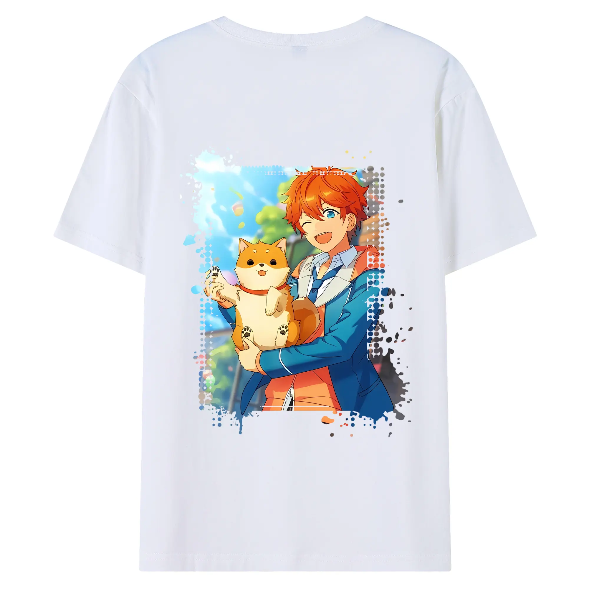 あんさん ぶる グッズ Trickstar 明星スバル - 綿100％ 半袖Tシャツ ・ バックプリント ・ 快適 通気性 ・ 日常使い 散歩 スポーツ用