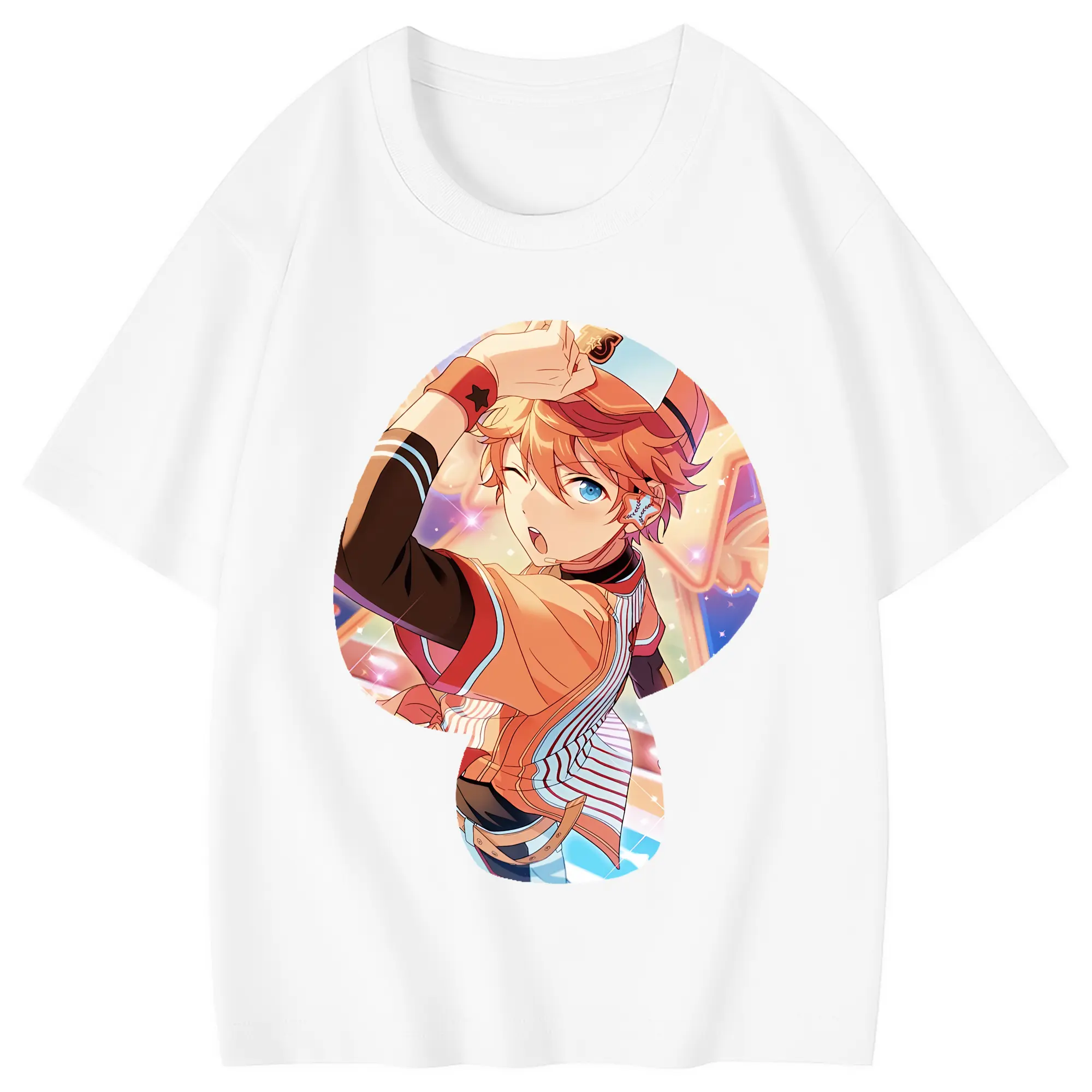 あんさん ぶる グッズ Trickstar 明星スバル - 綿100％ キッズTシャツ ・ フロントプリント ・ 快適 通気性 ・ スポーツ カジュアル 散歩用