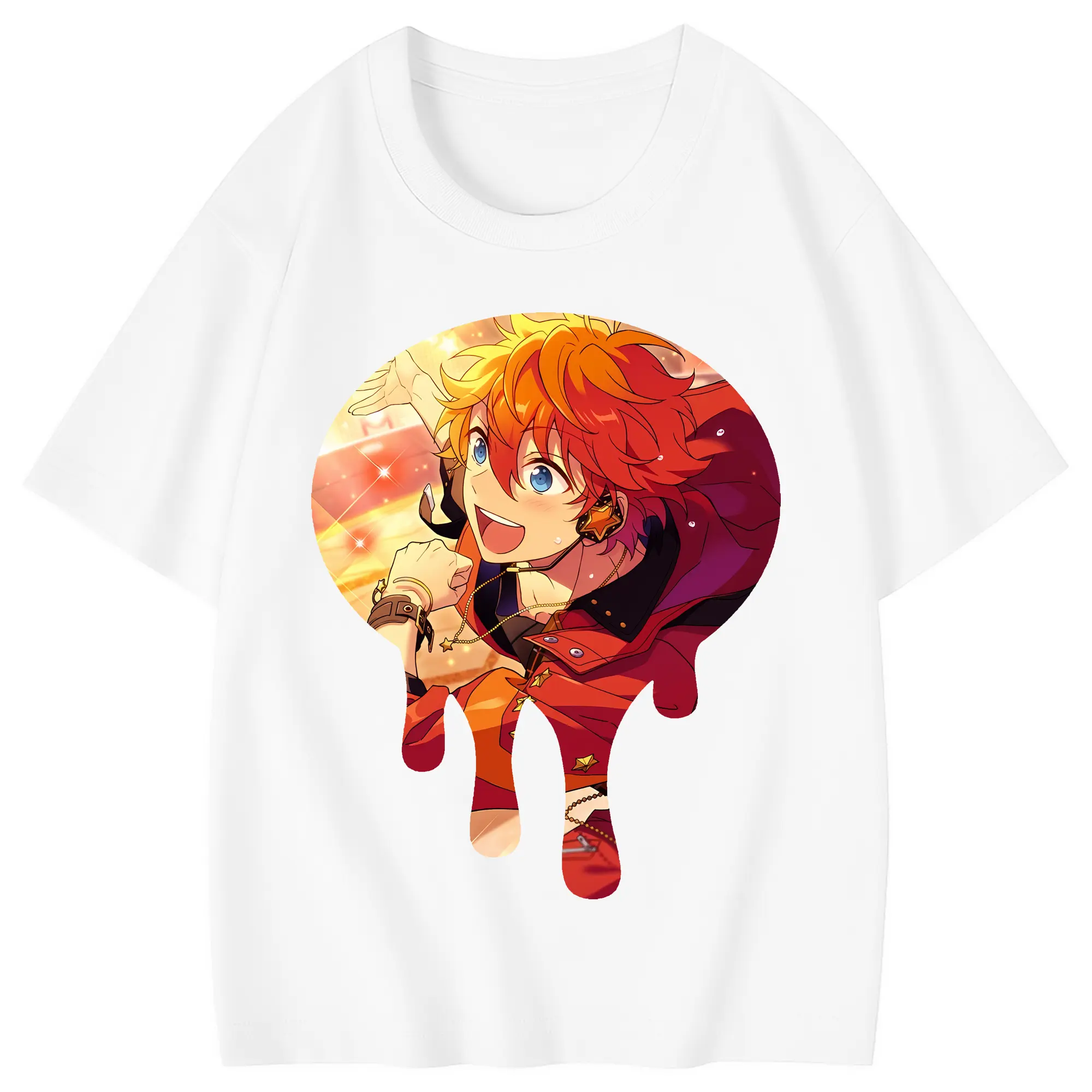 あんさん ぶる グッズ Trickstar 明星スバル - 綿100％ キッズTシャツ ・ フロントプリント ・ 快適 通気性 ・ スポーツ カジュアル 散歩用