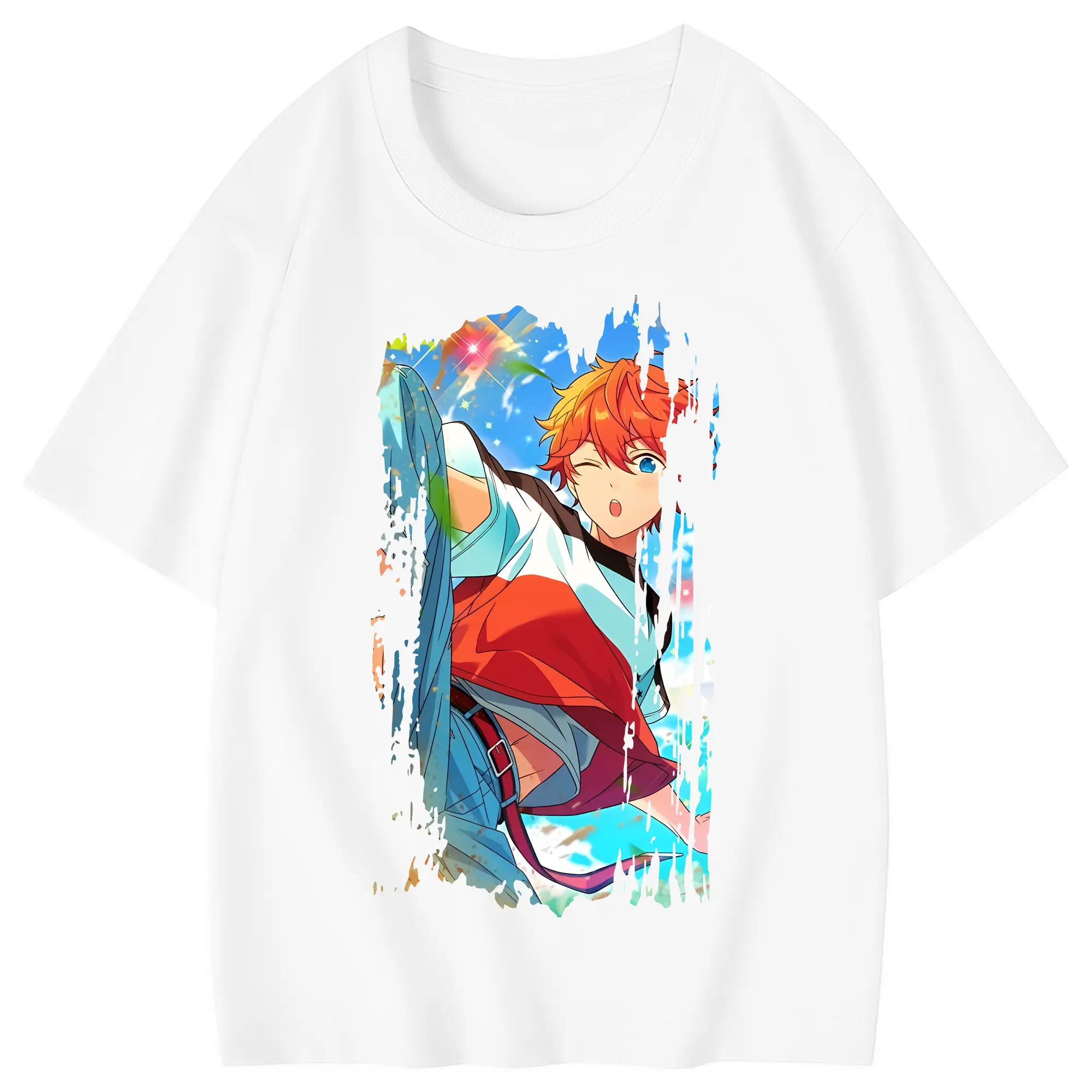 あんさん ぶる グッズ Trickstar 明星スバル - 綿100％ キッズTシャツ ・ フロントプリント ・ 快適 通気性 ・ スポーツ カジュアル 散歩用