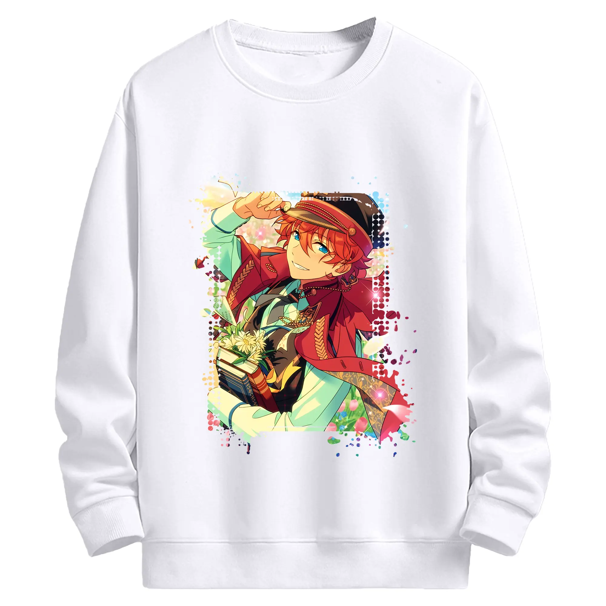 あんさん ぶる グッズ Trickstar 明星スバル - 高品質 クルーネック スウェット ・ コットン59％ ポリエステル41％ ・ ユニセックス 長袖 トレーナー ・ カジュアル デイリー スポーツ 散歩用