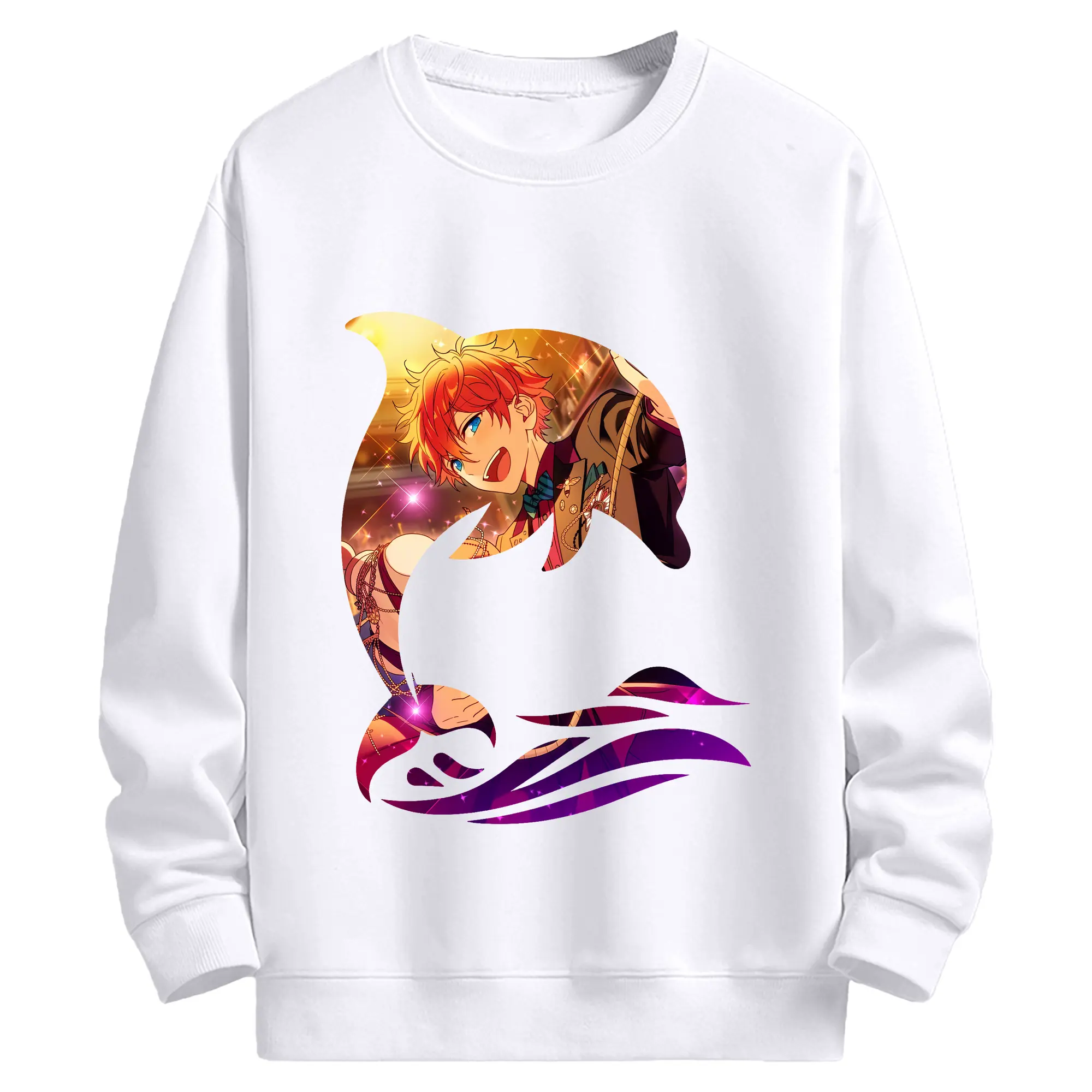 あんさん ぶる グッズ Trickstar 明星スバル - 高品質 クルーネック スウェット ・ コットン59％ ポリエステル41％ ・ ユニセックス 長袖 トレーナー ・ カジュアル デイリー スポーツ 散歩用