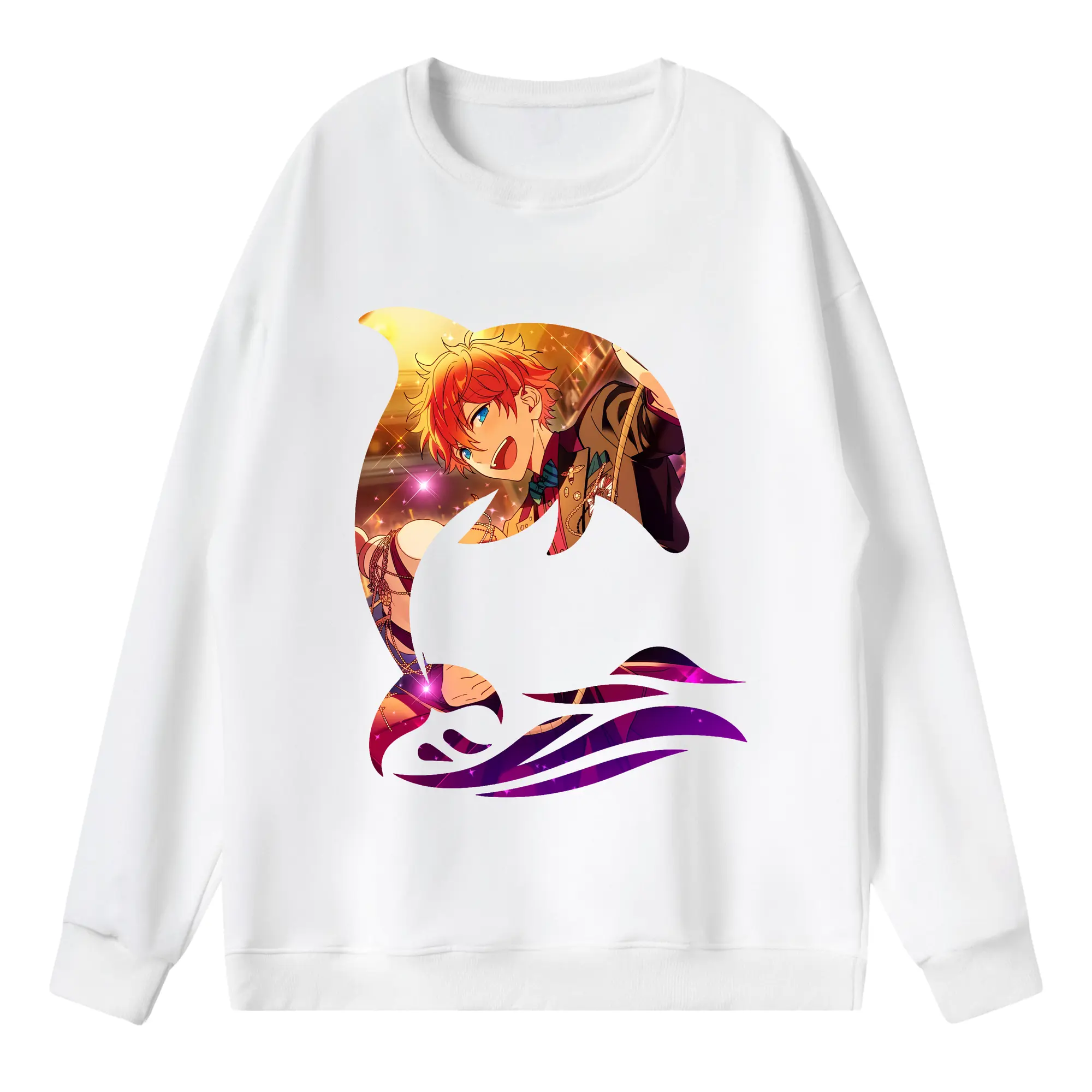 あんさん ぶる グッズ Trickstar 明星スバル - 薄手 クルーネック スウェット 裏毛260g · ポリエステル 春秋向け カジュアル 男女兼用 · トレーナー デイリー スポーツ 散歩に最適