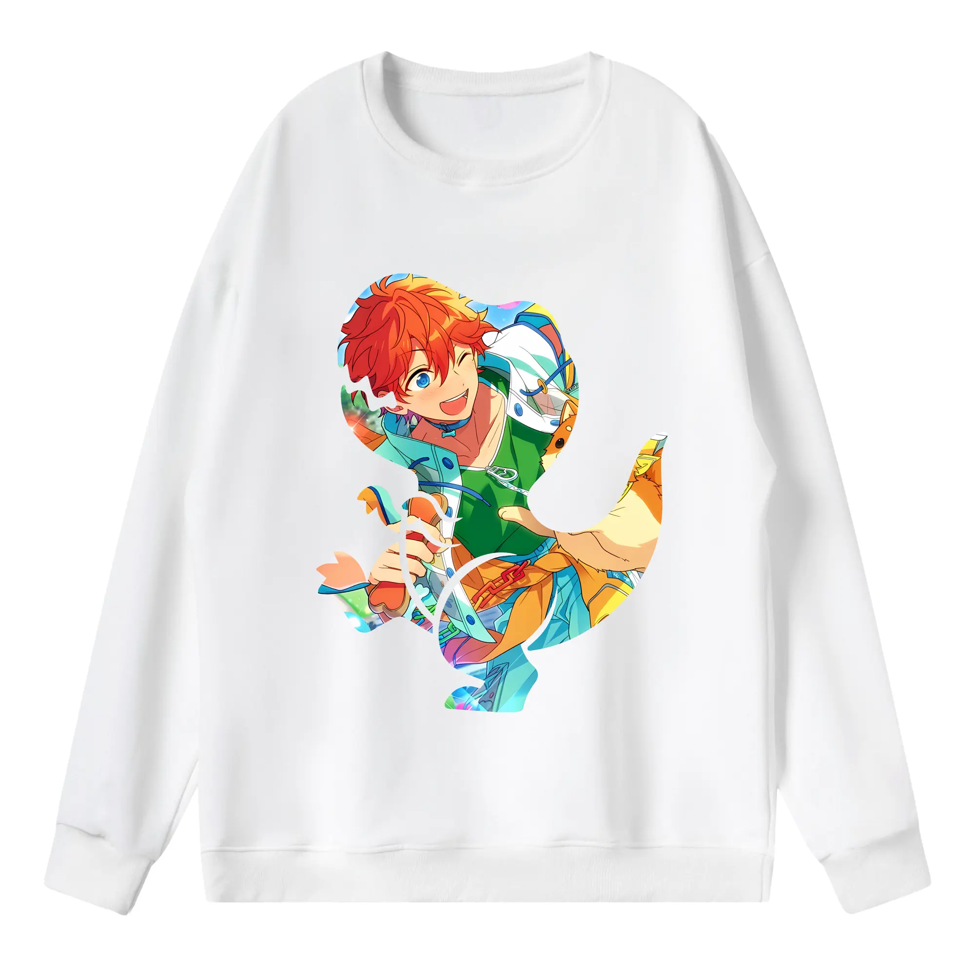 あんさん ぶる グッズ Trickstar 明星スバル - 薄手 クルーネック スウェット 裏毛260g · ポリエステル 春秋向け カジュアル 男女兼用 · トレーナー デイリー スポーツ 散歩に最適