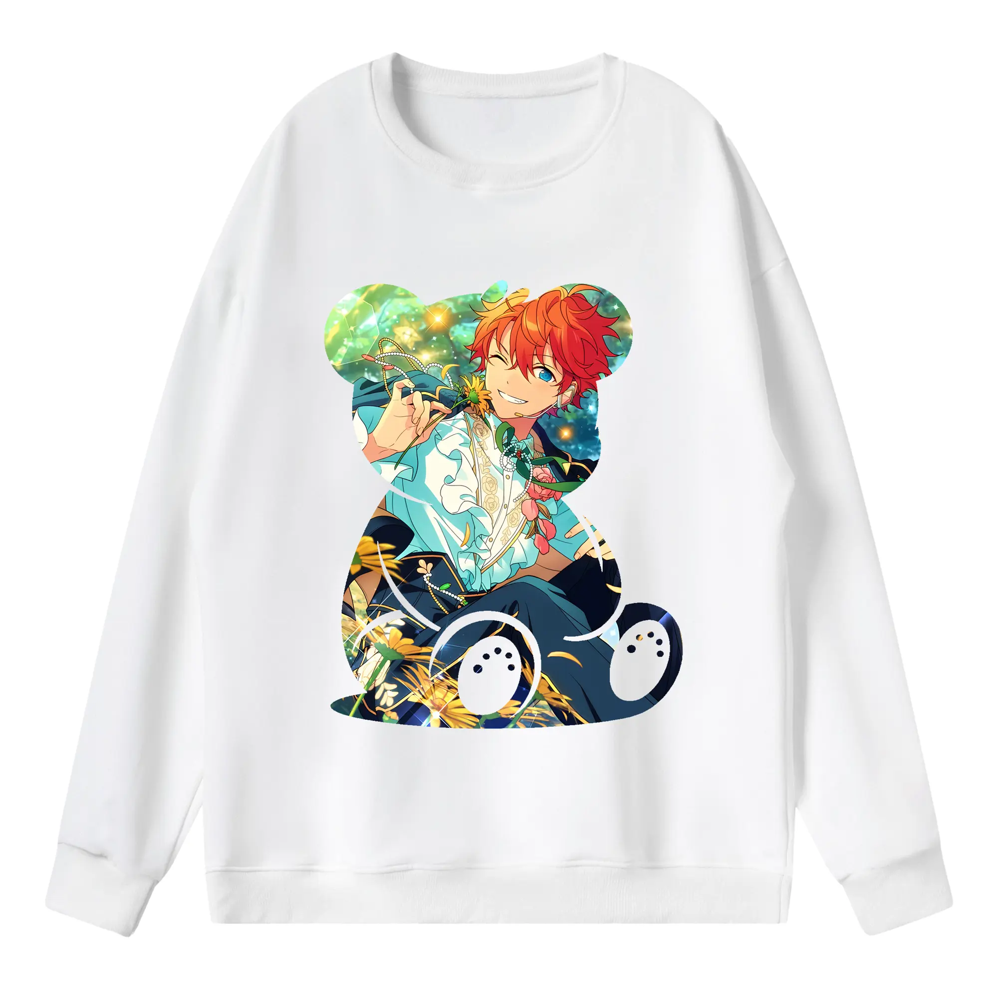 あんさん ぶる グッズ Trickstar 明星スバル - 薄手 クルーネック スウェット 裏毛260g · ポリエステル 春秋向け カジュアル 男女兼用 · トレーナー デイリー スポーツ 散歩に最適