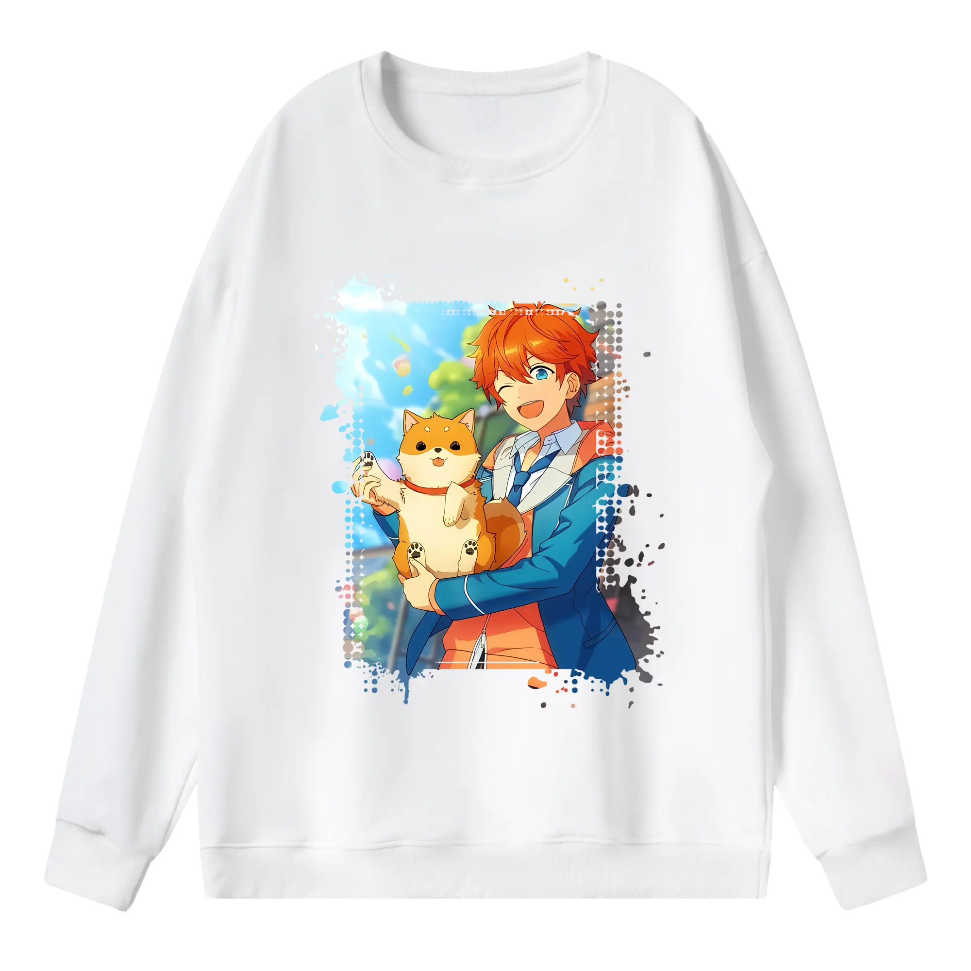 あんさん ぶる グッズ Trickstar 明星スバル - 薄手 クルーネック スウェット 裏毛260g · ポリエステル 春秋向け カジュアル 男女兼用 · トレーナー デイリー スポーツ 散歩に最適