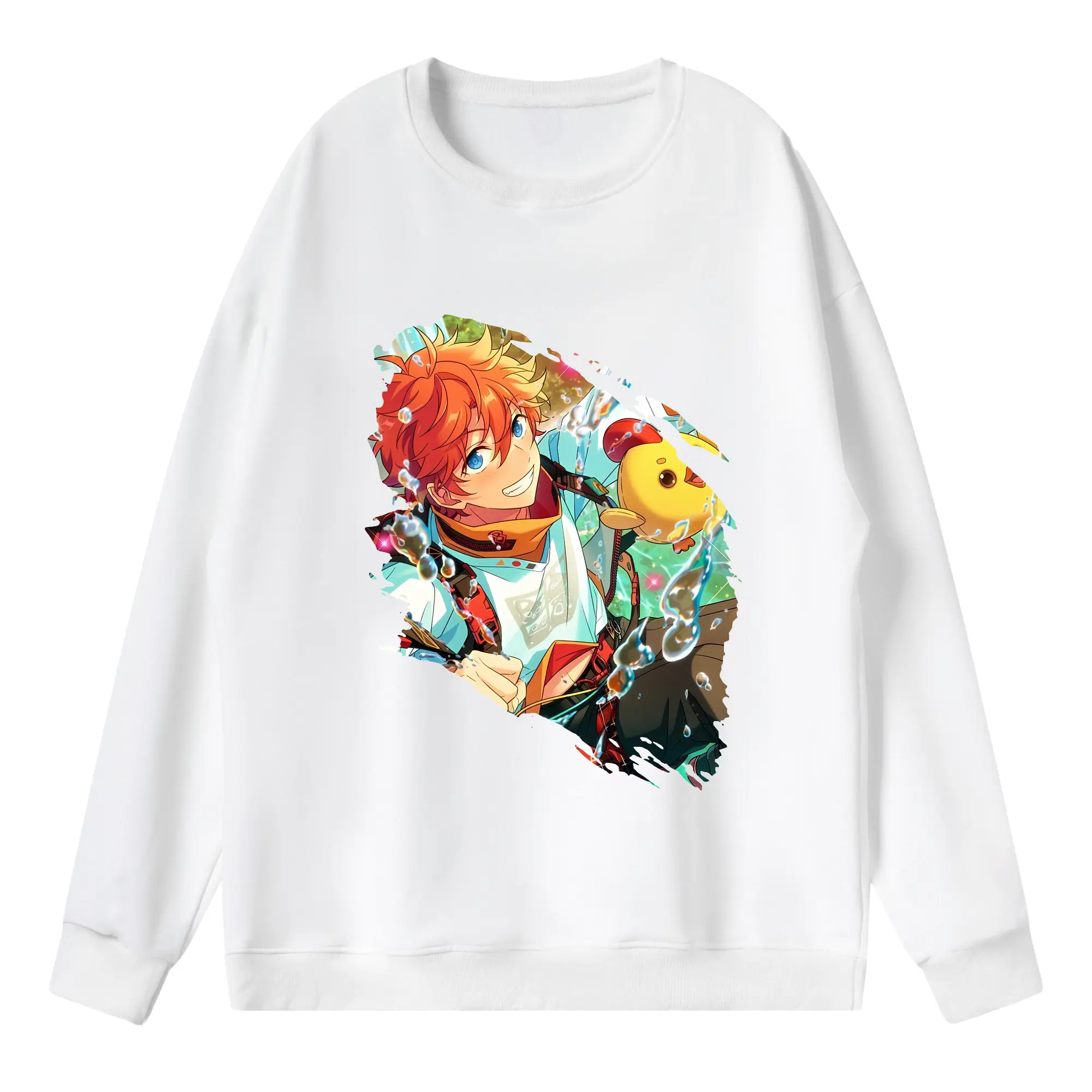 あんさん ぶる グッズ Trickstar 明星スバル - 薄手 クルーネック スウェット 裏毛260g · ポリエステル 春秋向け カジュアル 男女兼用 · トレーナー デイリー スポーツ 散歩に最適