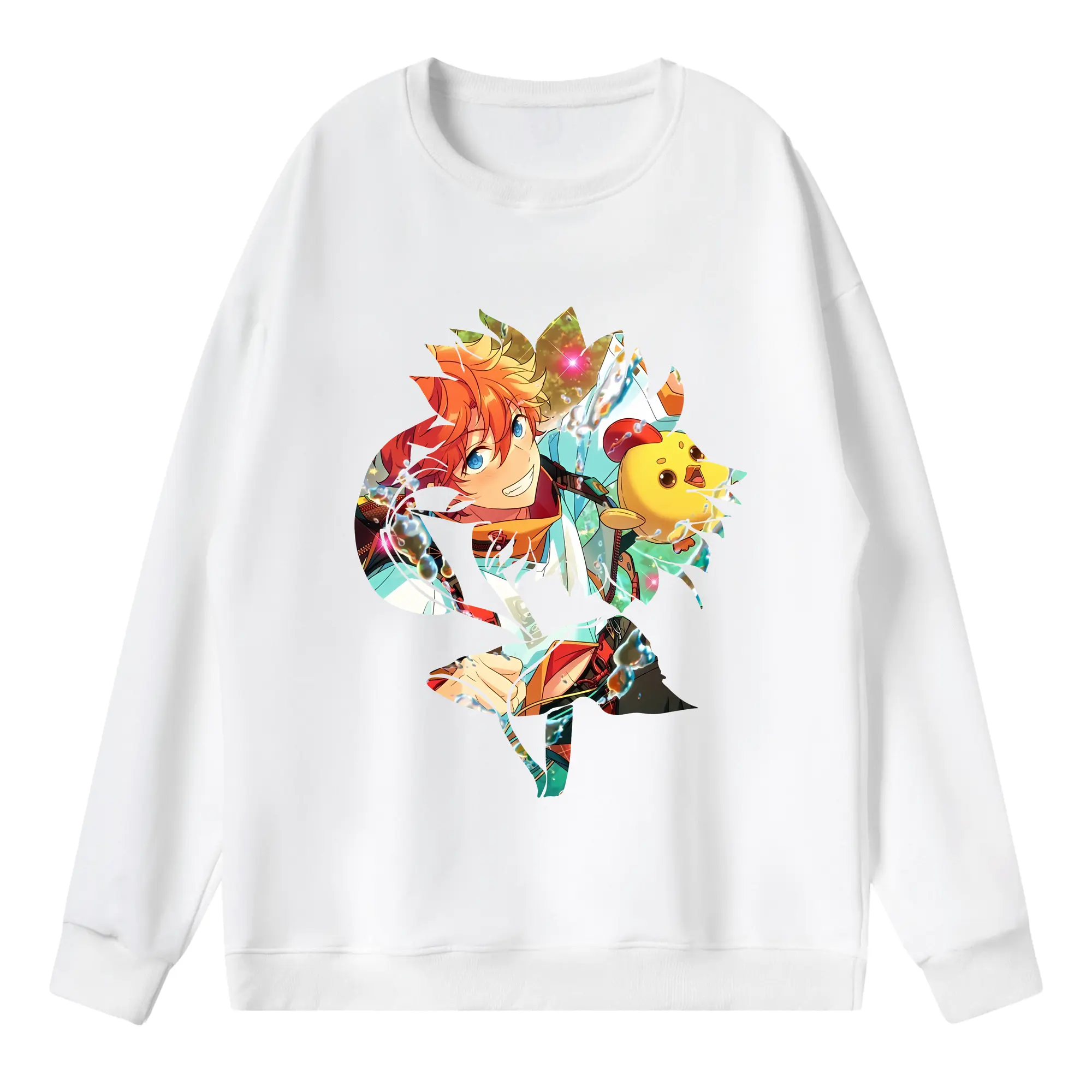 あんさん ぶる グッズ Trickstar 明星スバル - 薄手 クルーネック スウェット 裏毛260g · ポリエステル 春秋向け カジュアル 男女兼用 · トレーナー デイリー スポーツ 散歩に最適