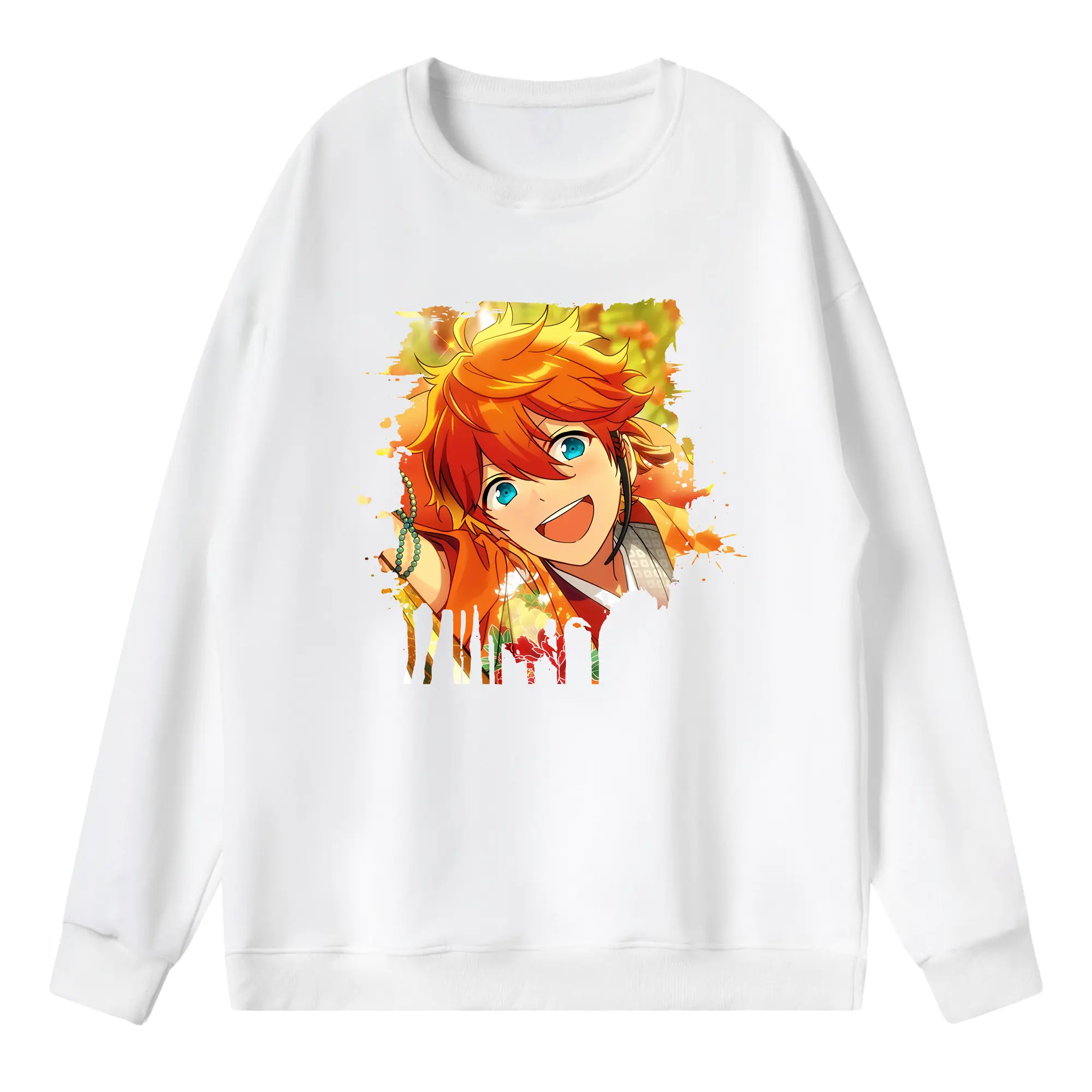 あんさん ぶる グッズ Trickstar 明星スバル - 薄手 クルーネック スウェット 裏毛260g · ポリエステル 春秋向け カジュアル 男女兼用 · トレーナー デイリー スポーツ 散歩に最適