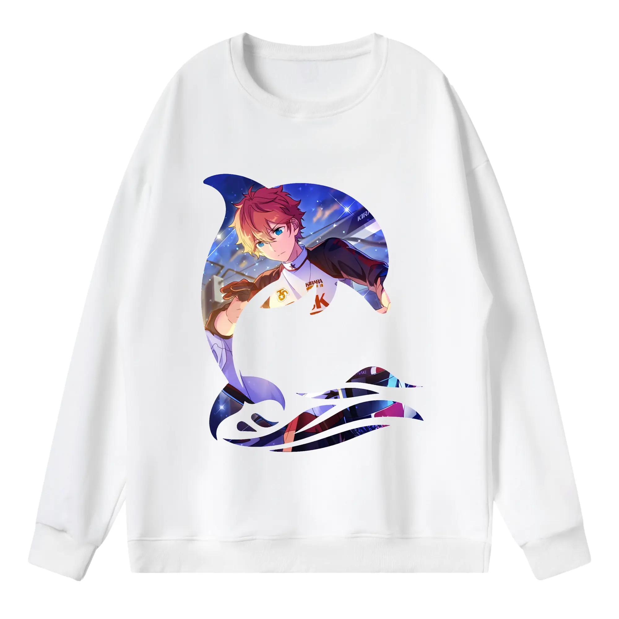 あんさん ぶる グッズ Trickstar 明星スバル - 薄手 クルーネック スウェット 裏毛260g · ポリエステル 春秋向け カジュアル 男女兼用 · トレーナー デイリー スポーツ 散歩に最適